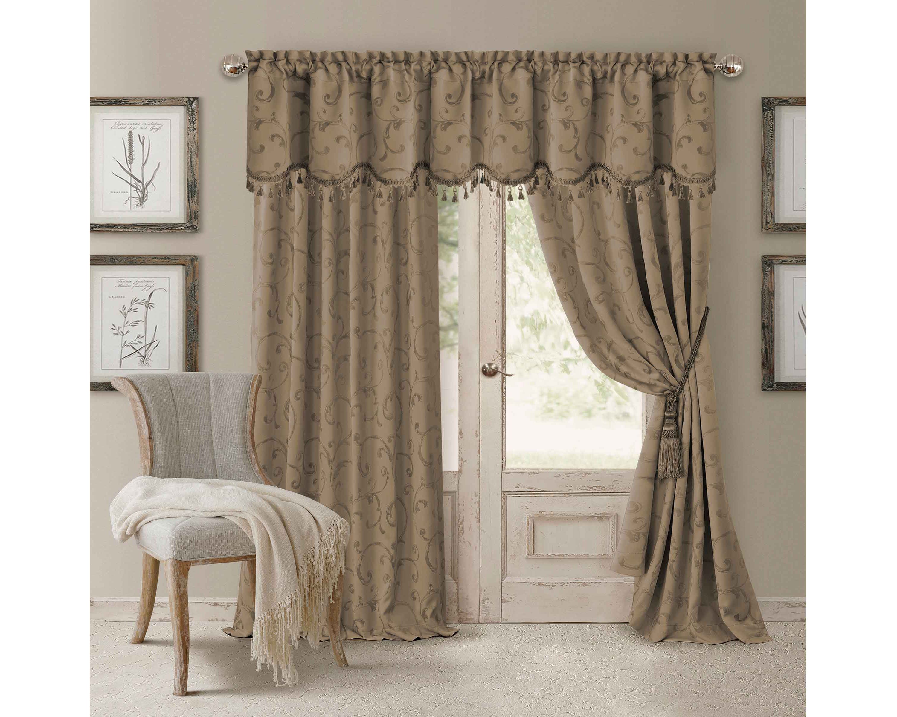 Mia Beaded Scallop Valance - 52" x 19"