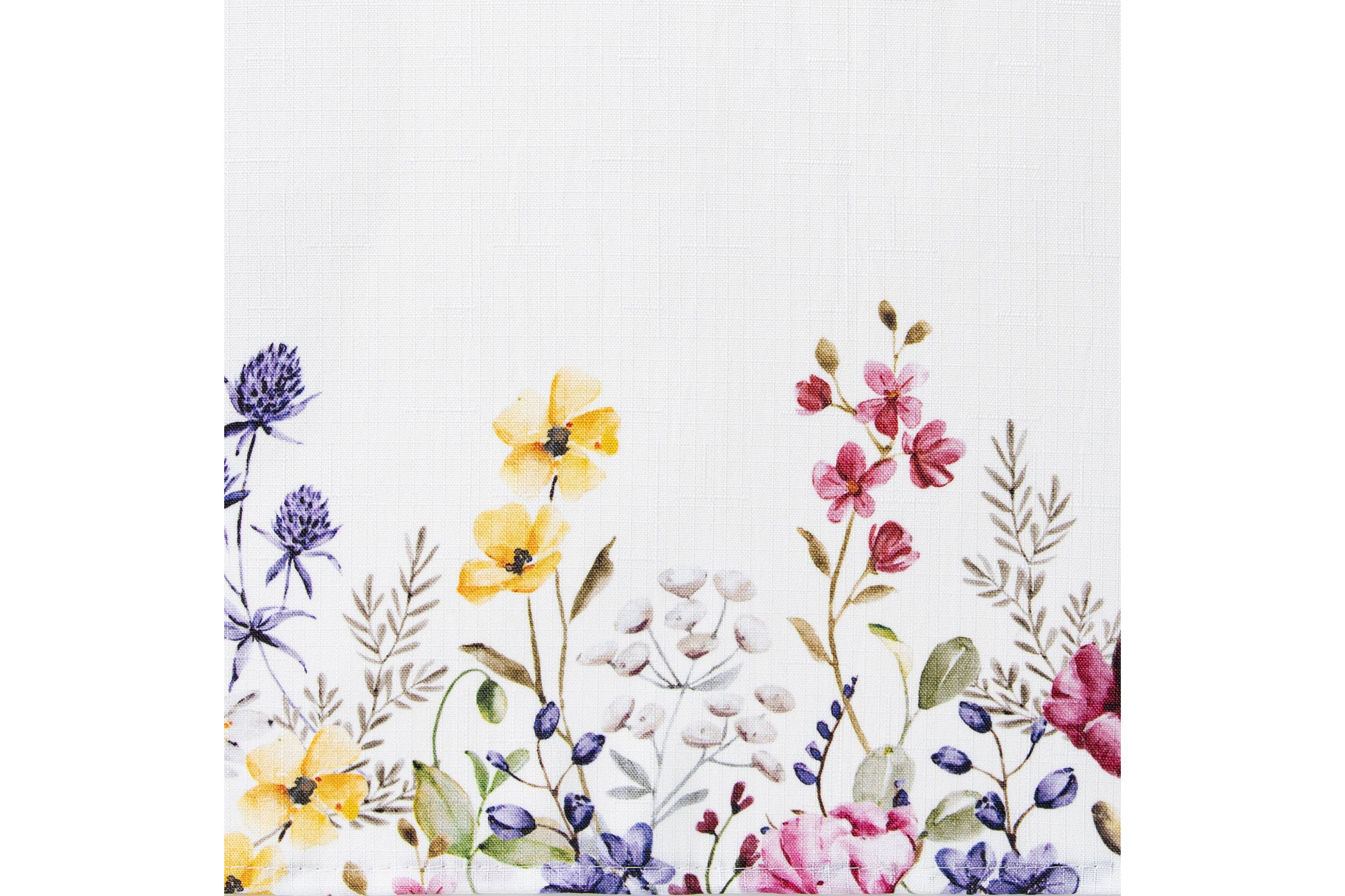 Poppy Wildflower Bordered Rectangular Tablecloth