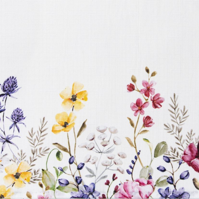 Poppy Wildflower Bordered Rectangular Tablecloth