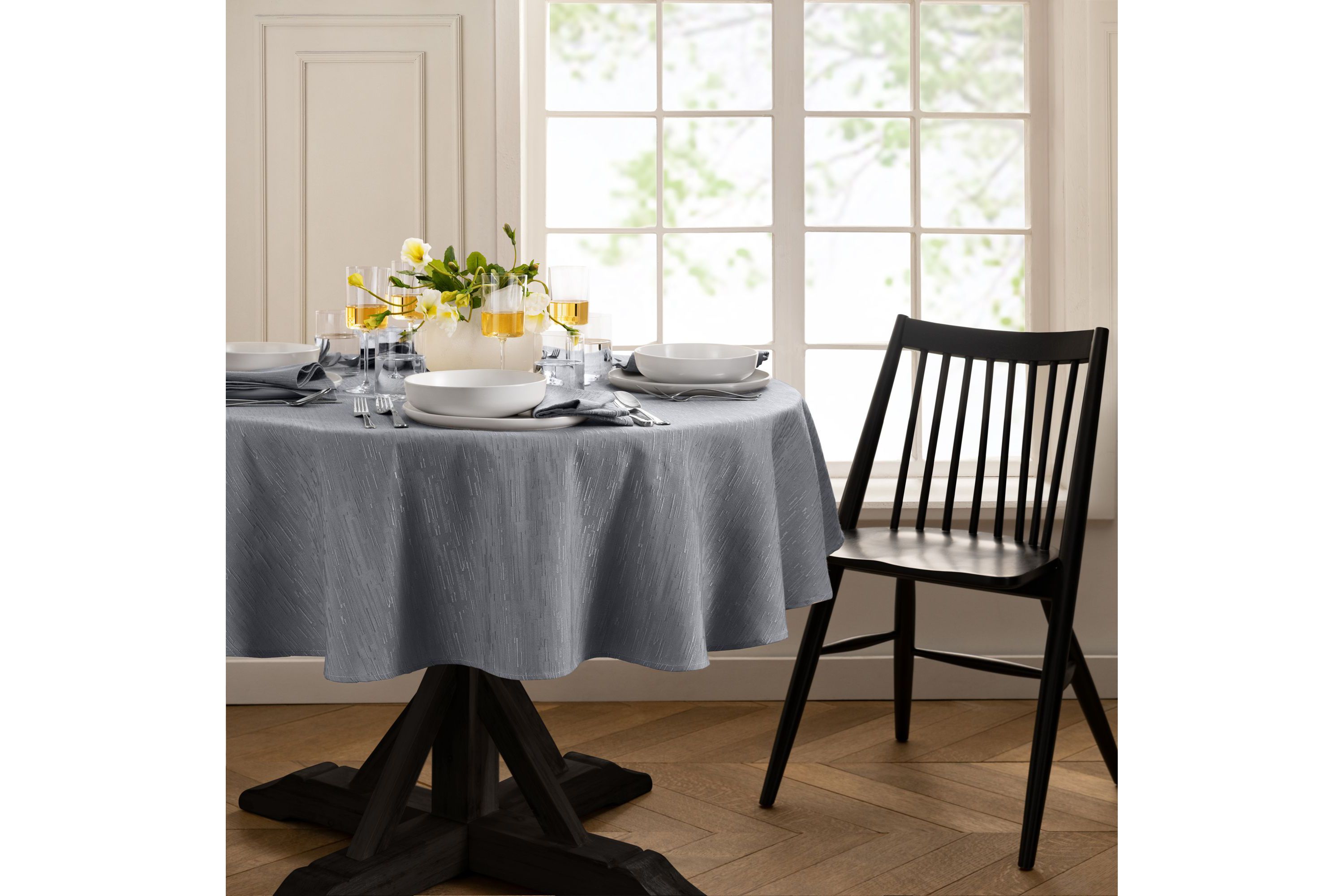 Continental Solid Texture Water and Stain Resistant Tablecloth