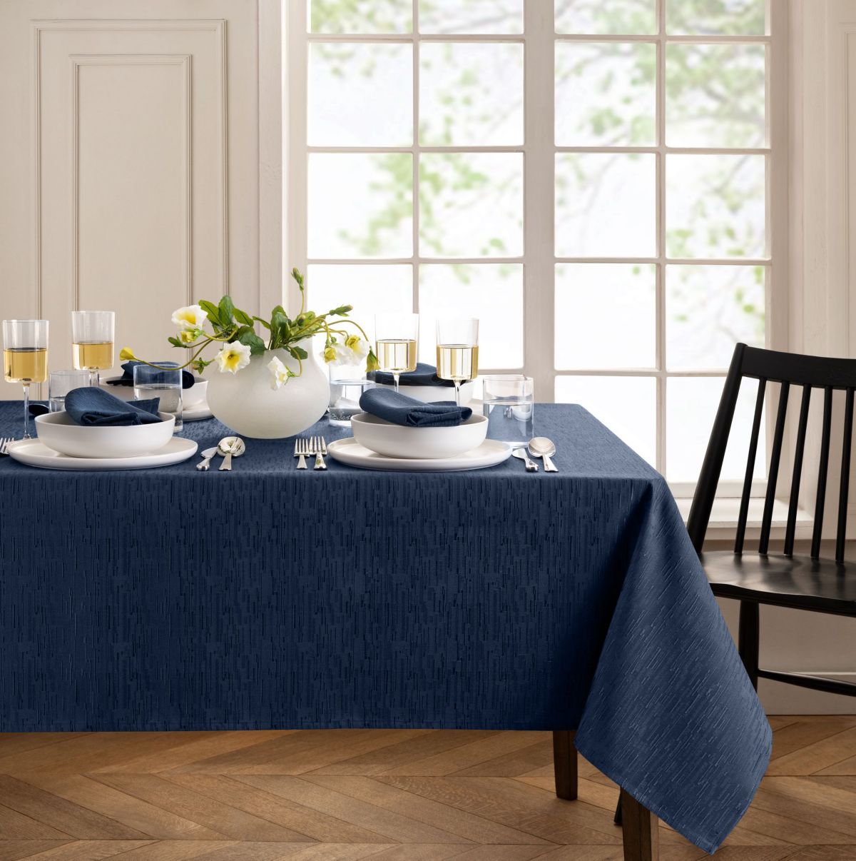 Continental Solid Texture Water and Stain Resistant Tablecloth - Rectangle/Square