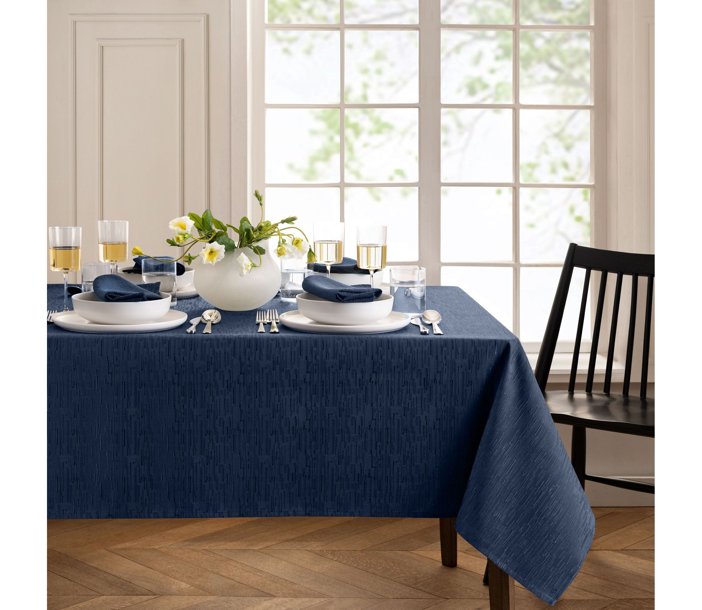 Continental Solid Texture Water and Stain Resistant Tablecloth - Rectangle/Square