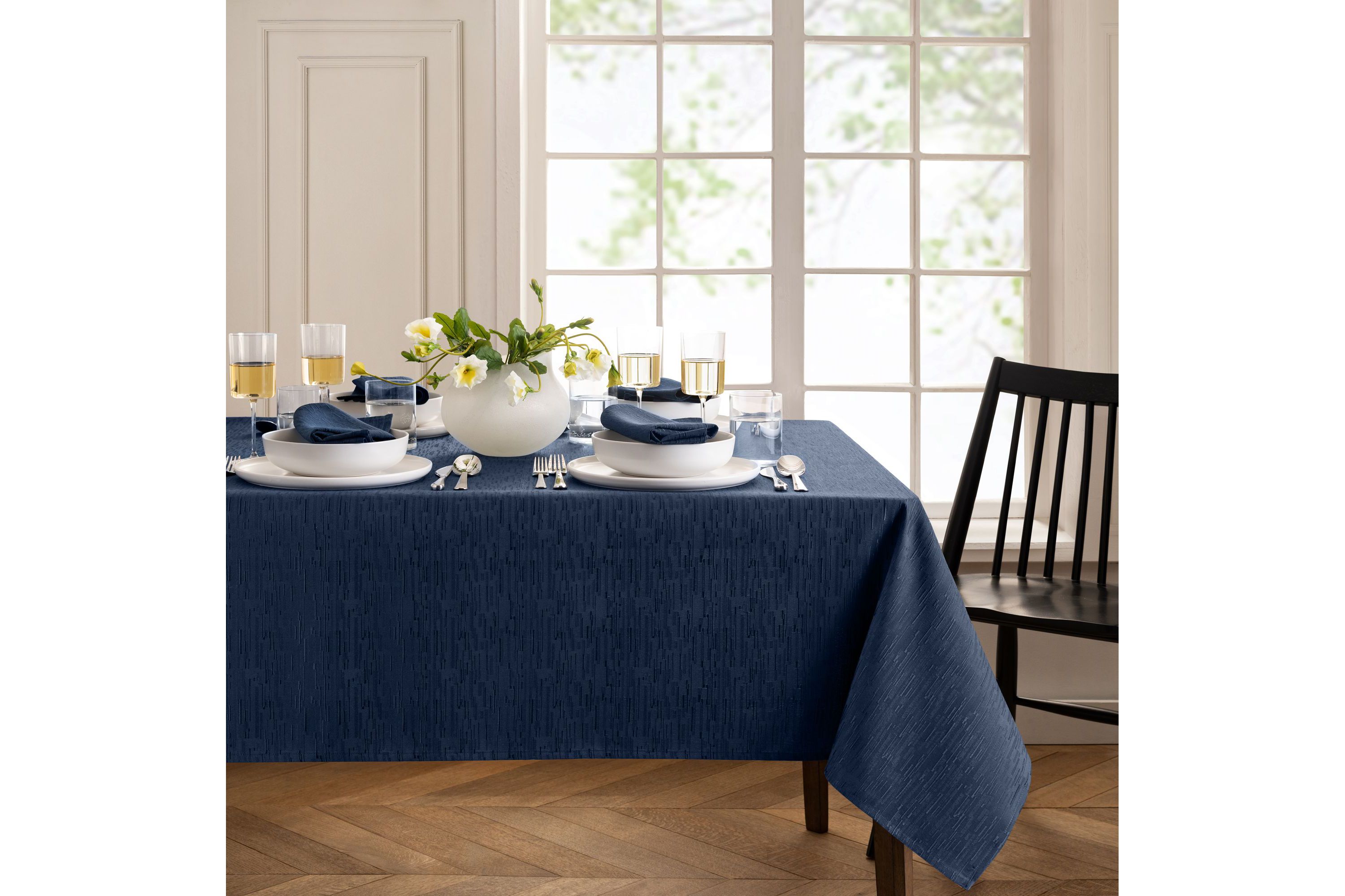Continental Solid Texture Water and Stain Resistant Tablecloth - Rectangle/Square