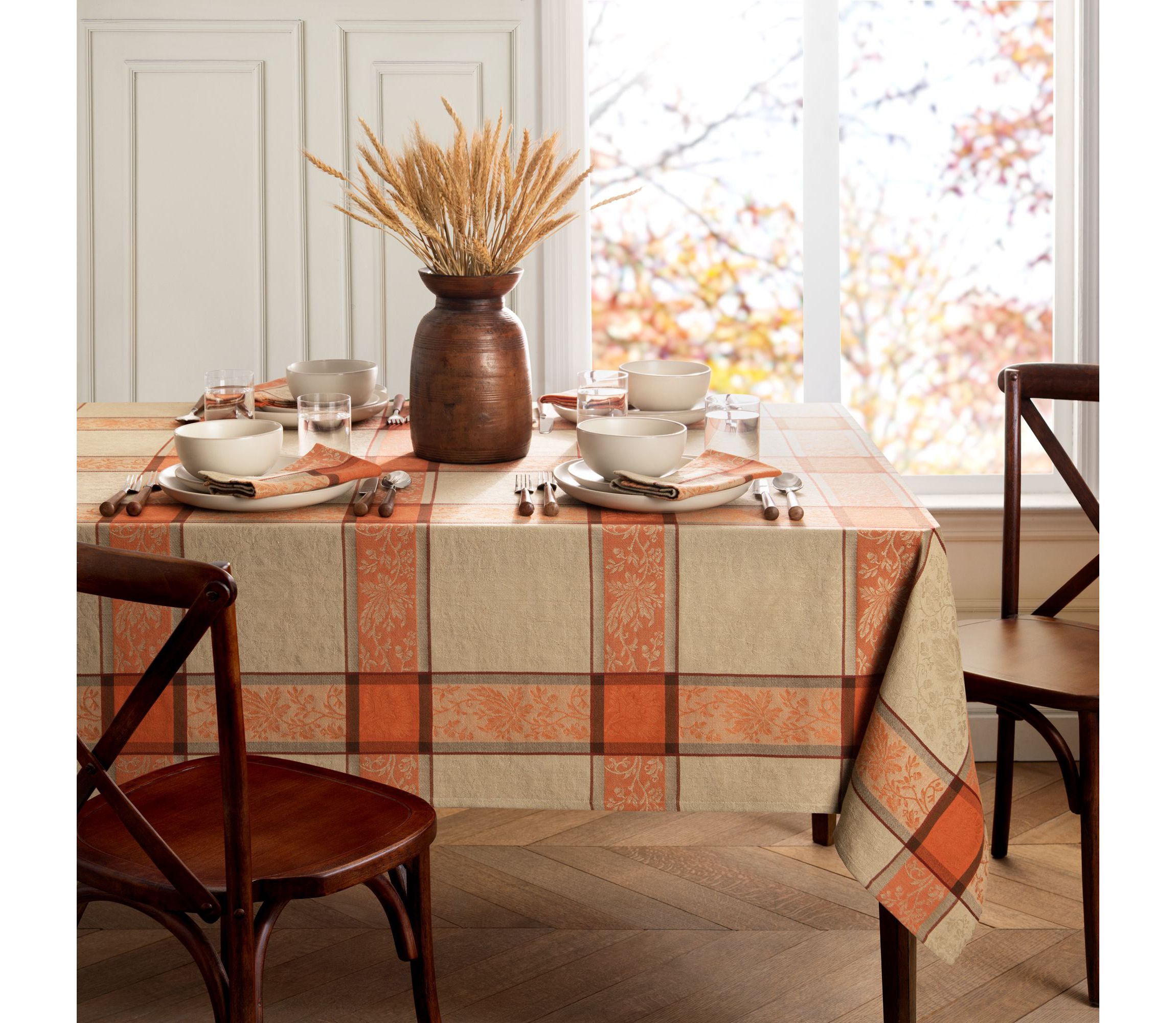 Autumnal Harvest Jacquard Rectangular Tablecloth