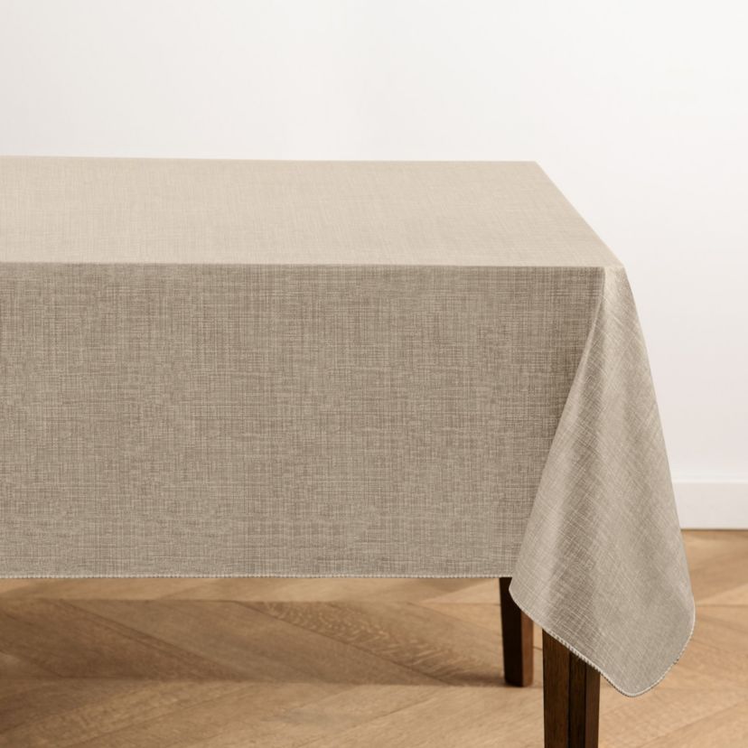 Monterey Linen Texture Vinyl Indoor/Outdoor Tablecloth - Round/Oval