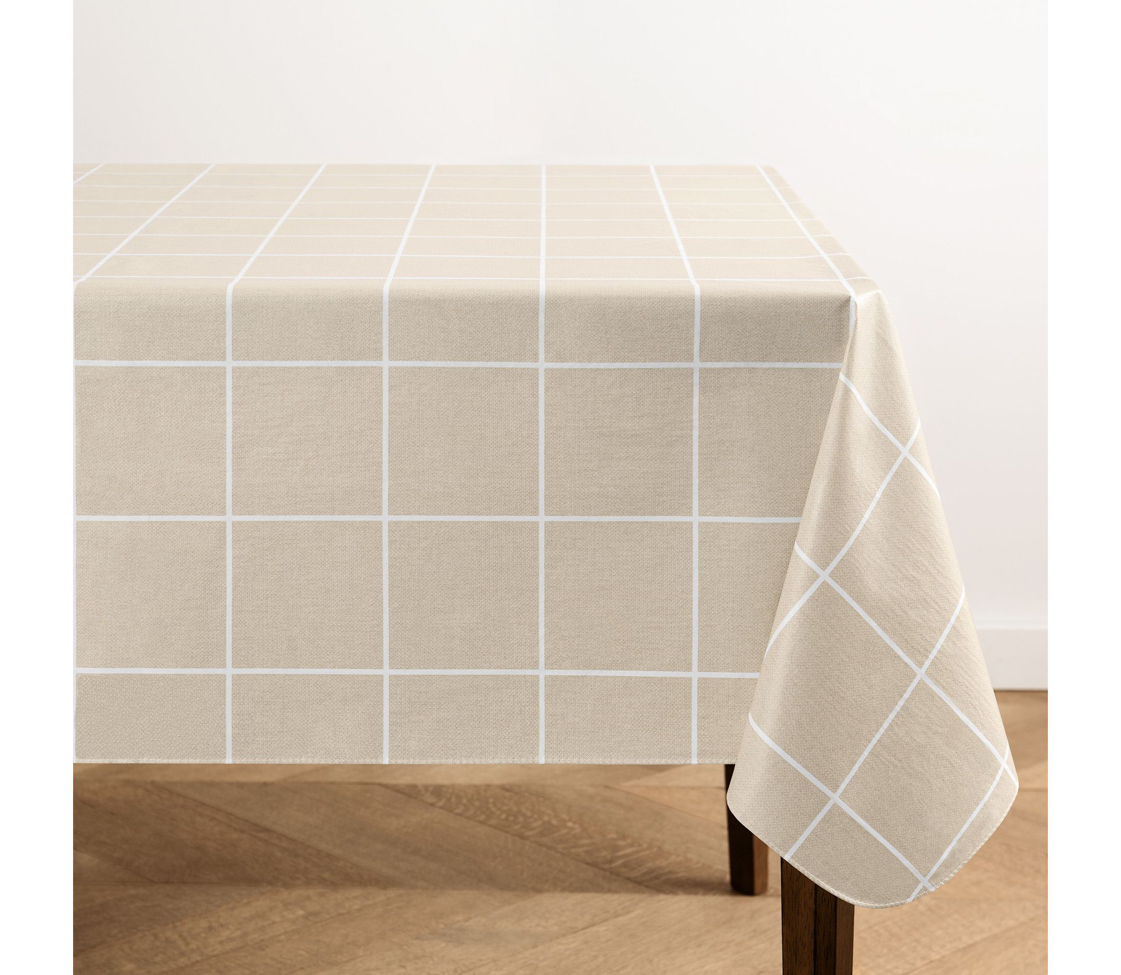 Windowpane Plaid Grid Printed Vinyl Indoor/Outdoor Tablecloth - Rectangle/Square