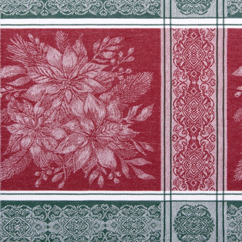 Poinsettia Plaid Jacquard Rectangular Tablecloth