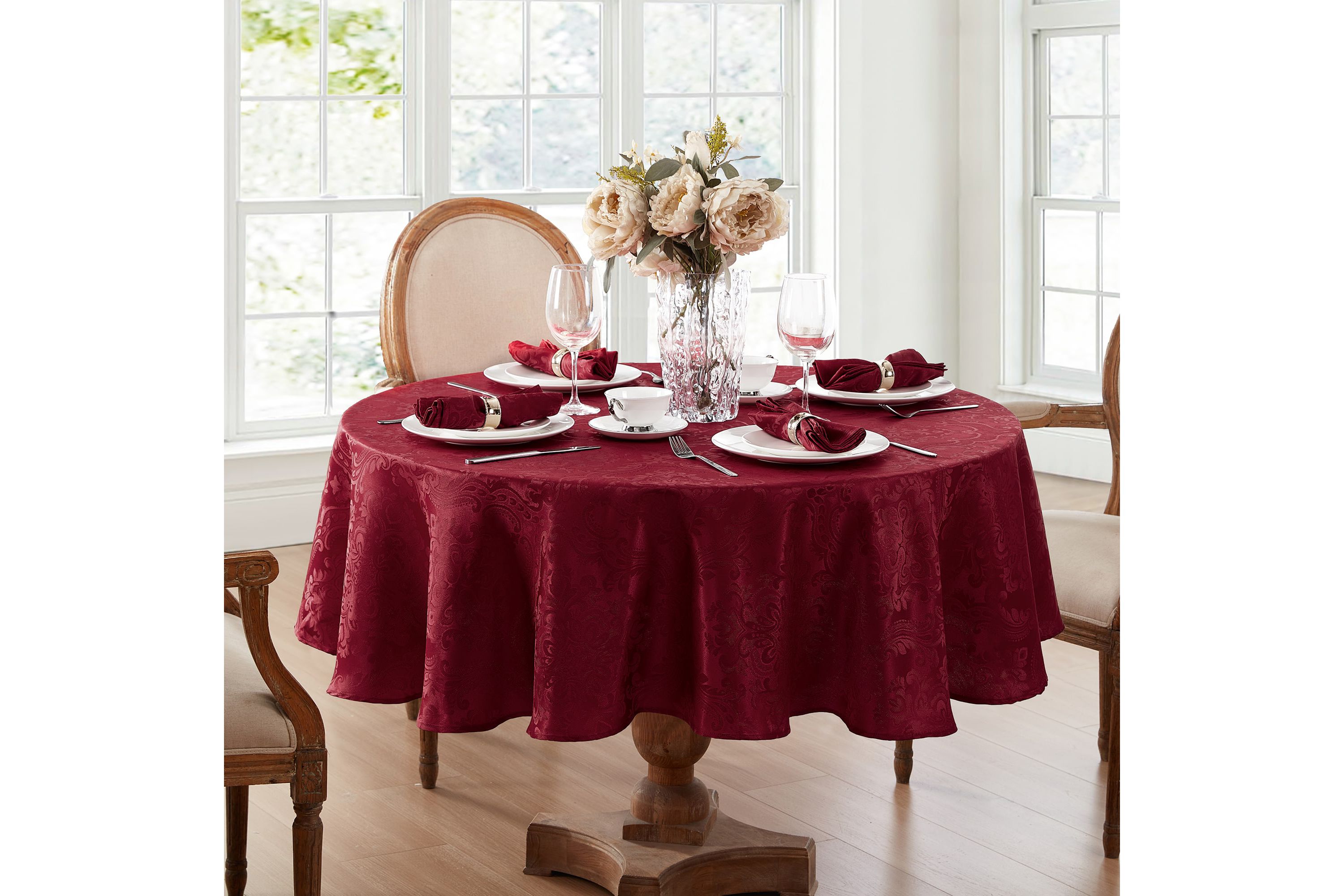 Caiden Elegance Damask Tablecloth - Round/Oval