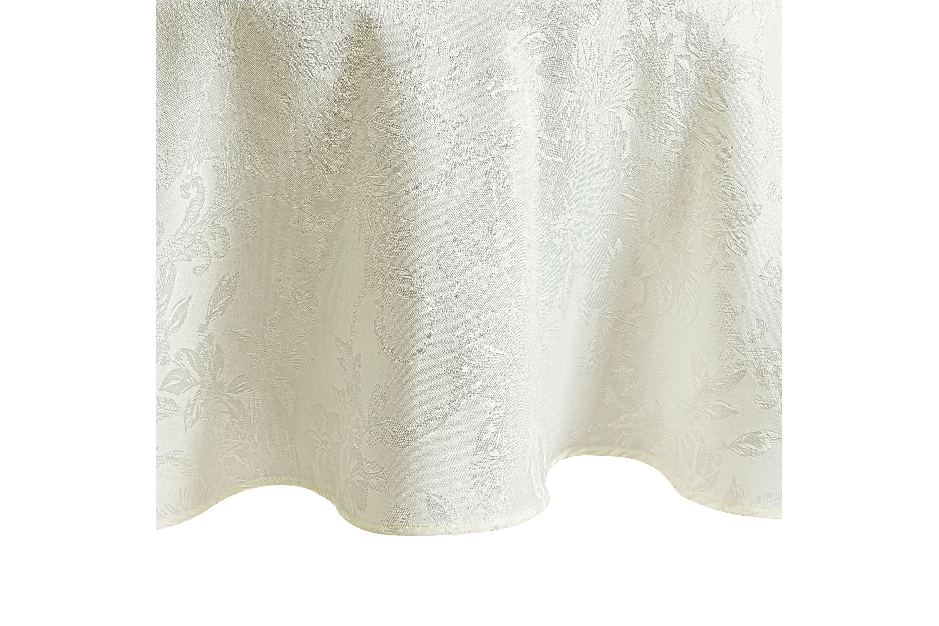 Poinsettia Elegance Jacquard Holiday Oval/Round Tablecloth