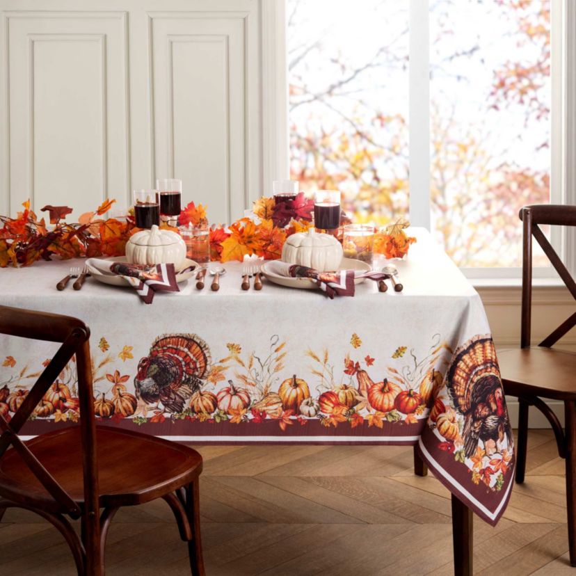 Autumn Heritage Turkey Engineered Rectangular Tablecloth