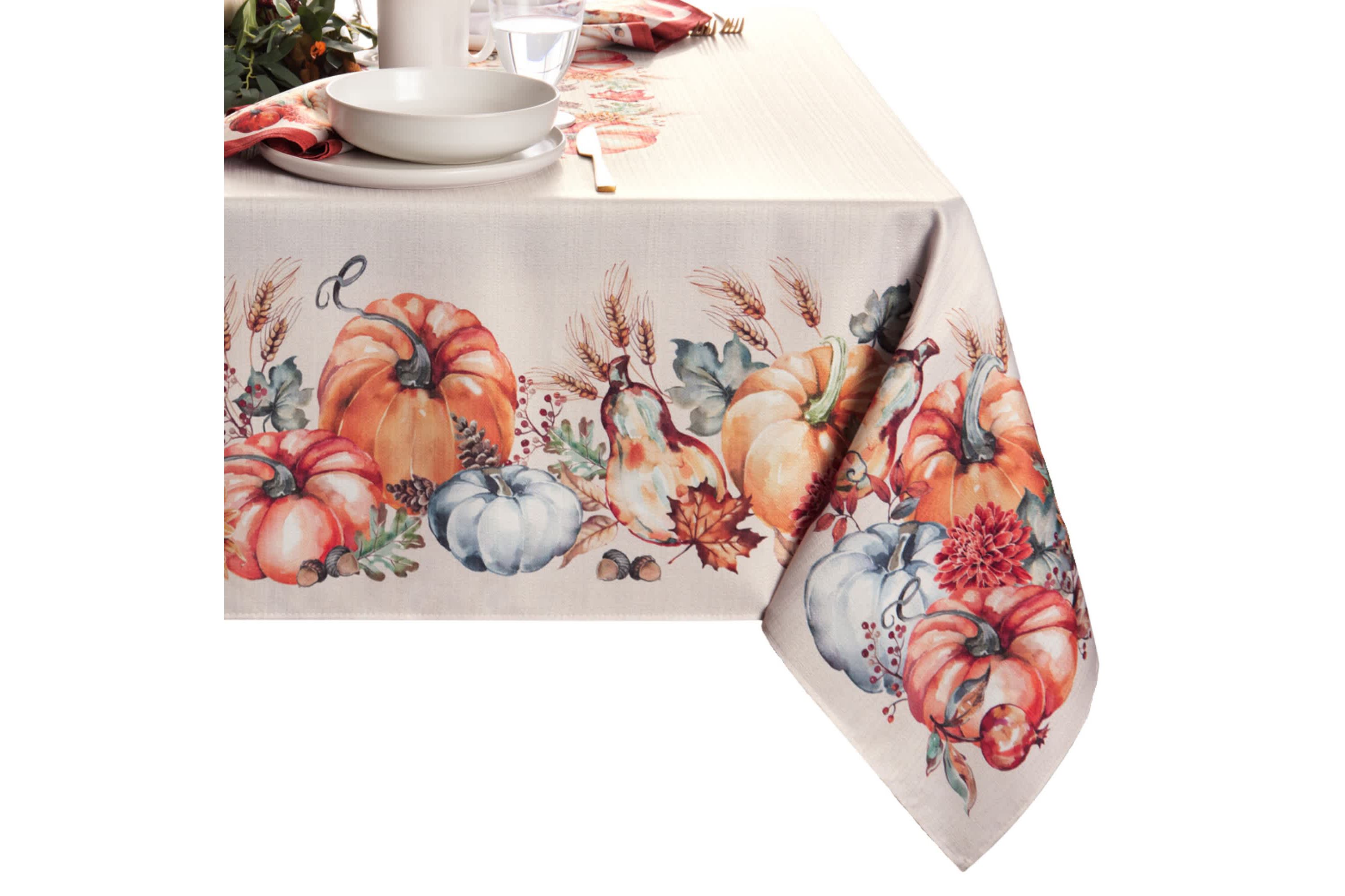 Botanical Harvest Pumpkin Engineered Rectangular Tablecloth