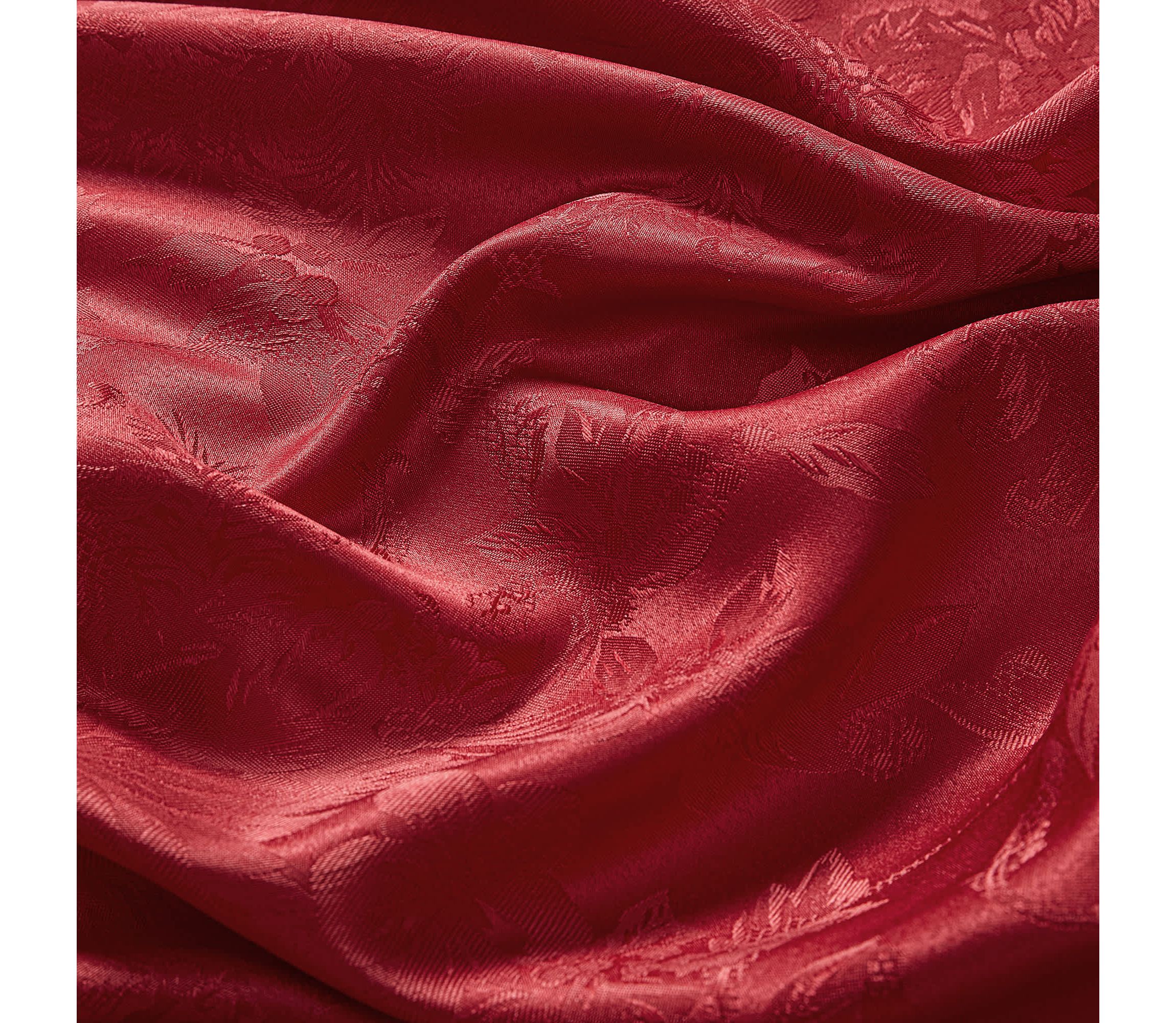 Poinsettia Elegance Jacquard Holiday Square/Rectangle Tablecloth