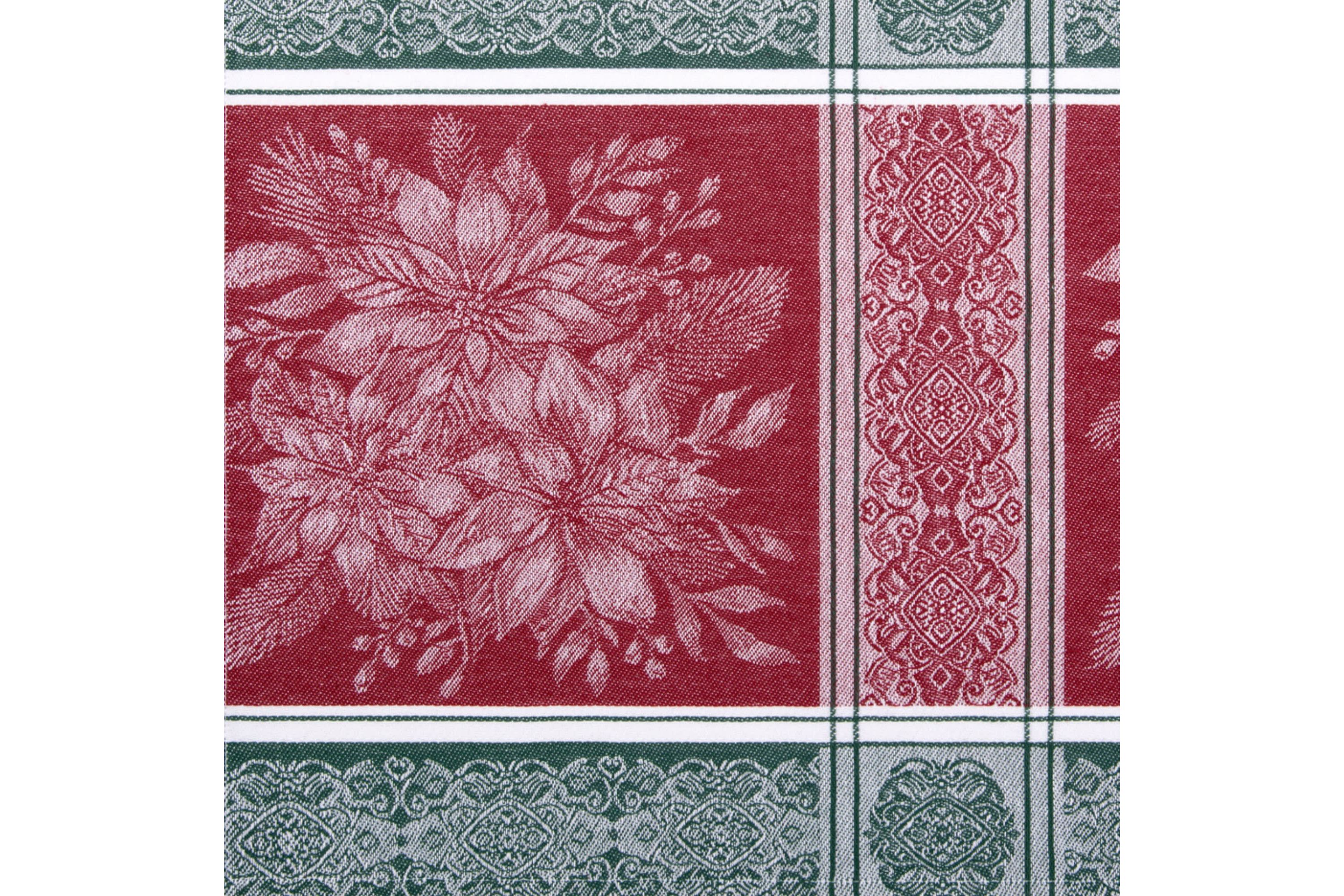 Poinsettia Plaid Jacquard Rectangular Tablecloth