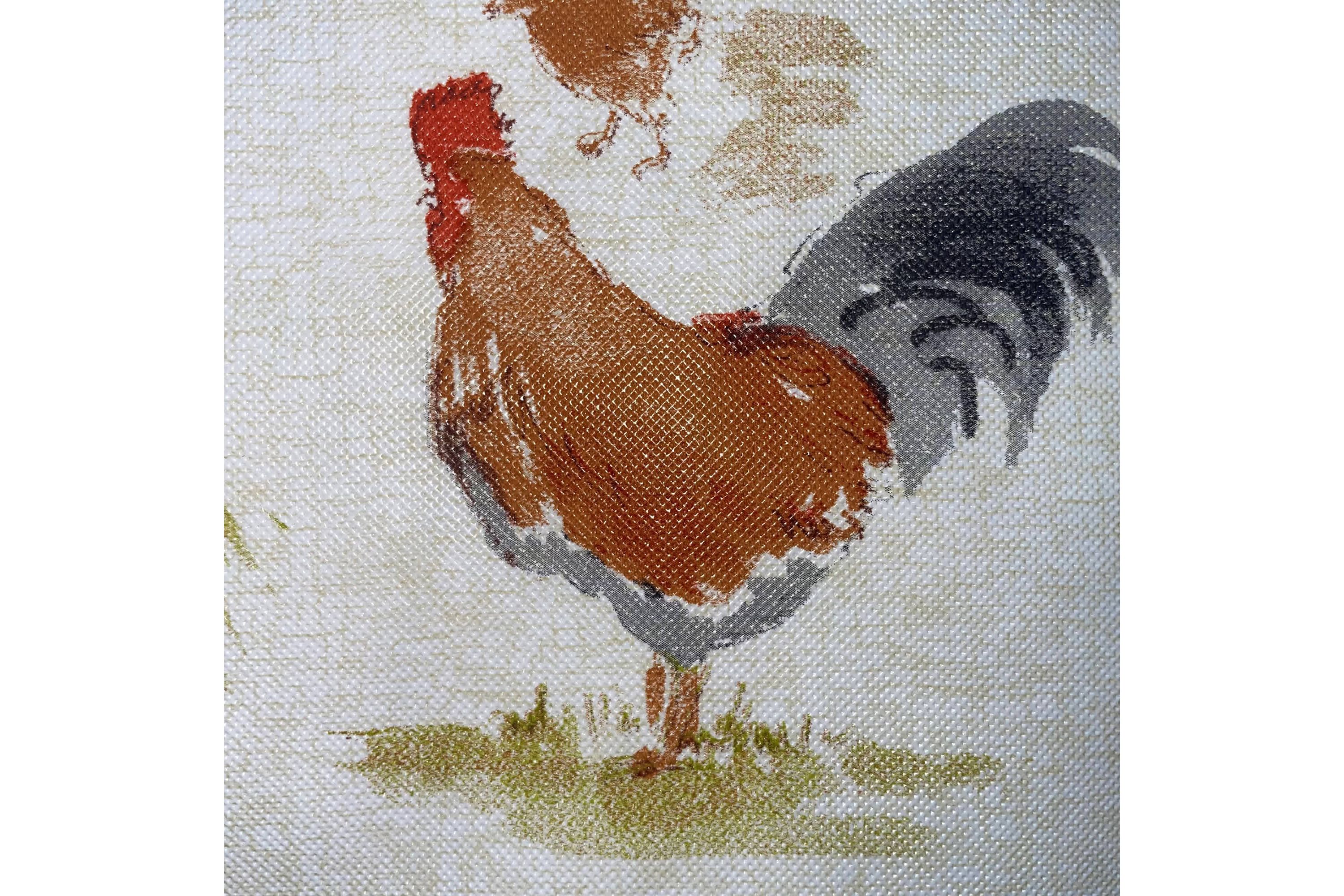 Vintage Rooster Farm Printed Vinyl Indoor/Outdoor Tablecloth - Rectangle/Square