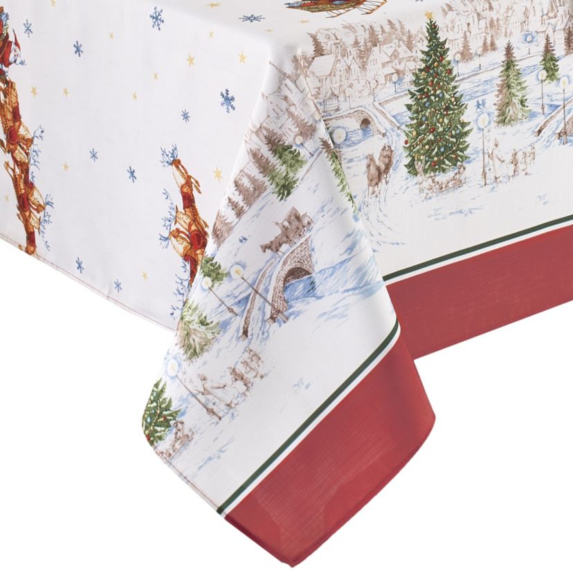 Santa’s Snowy Sleighride Rectangular Tablecloth