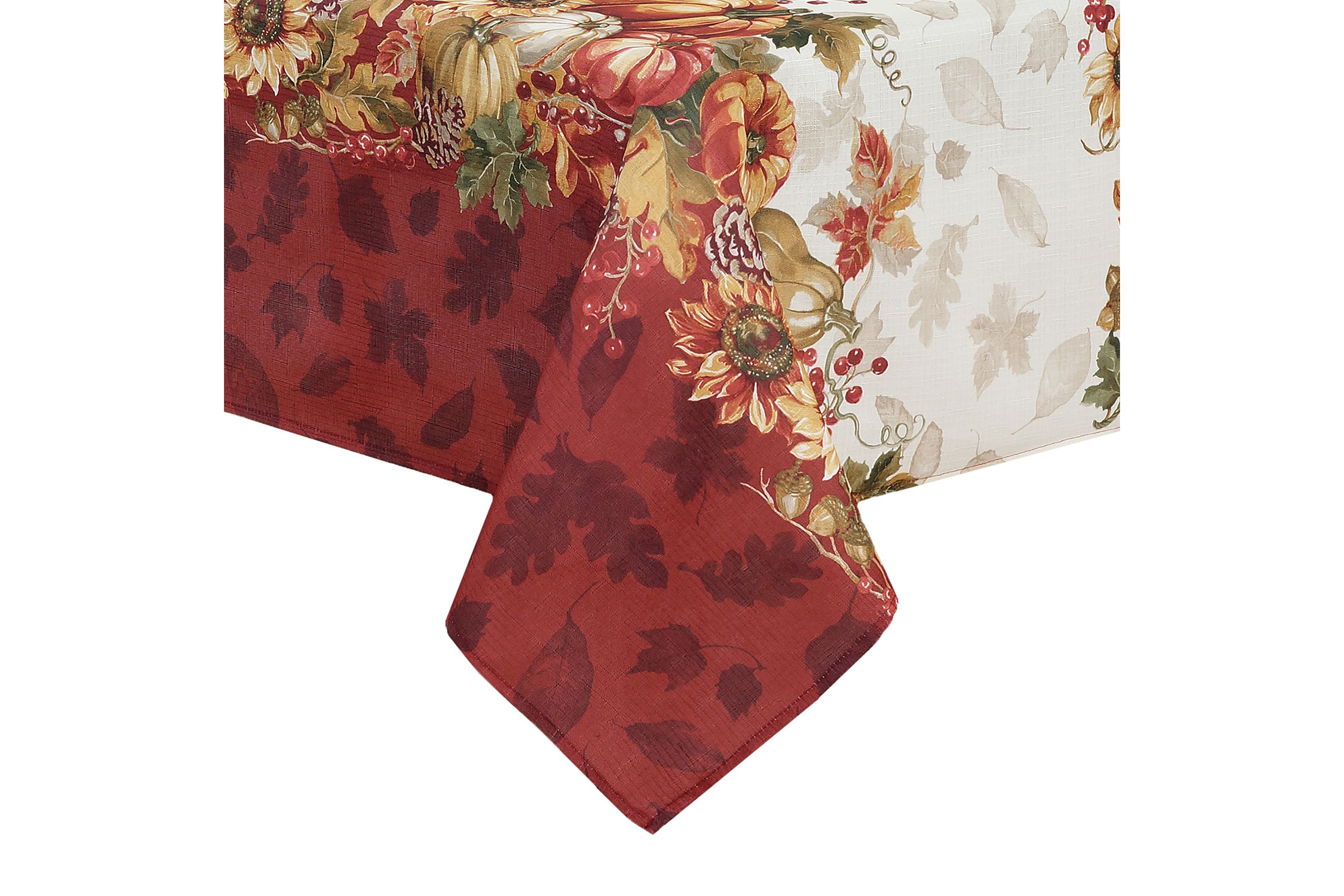Swaying Leaves Bordered Fall Tablecloth - Rectanlgle/Square