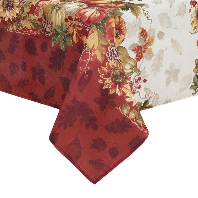 Swaying Leaves Bordered Fall Tablecloth - Rectanlgle/Square
