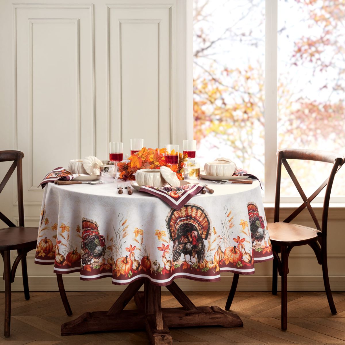 Autumn Heritage Turkey Engineered Tablecloth - Round/Oval