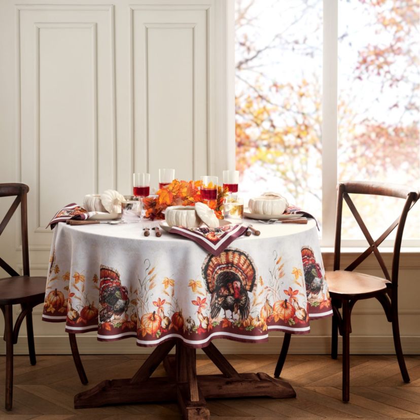 Autumn Heritage Turkey Engineered Tablecloth - Round/Oval