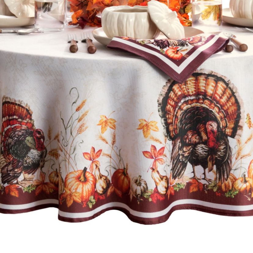 Autumn Heritage Turkey Engineered Tablecloth - Round/Oval