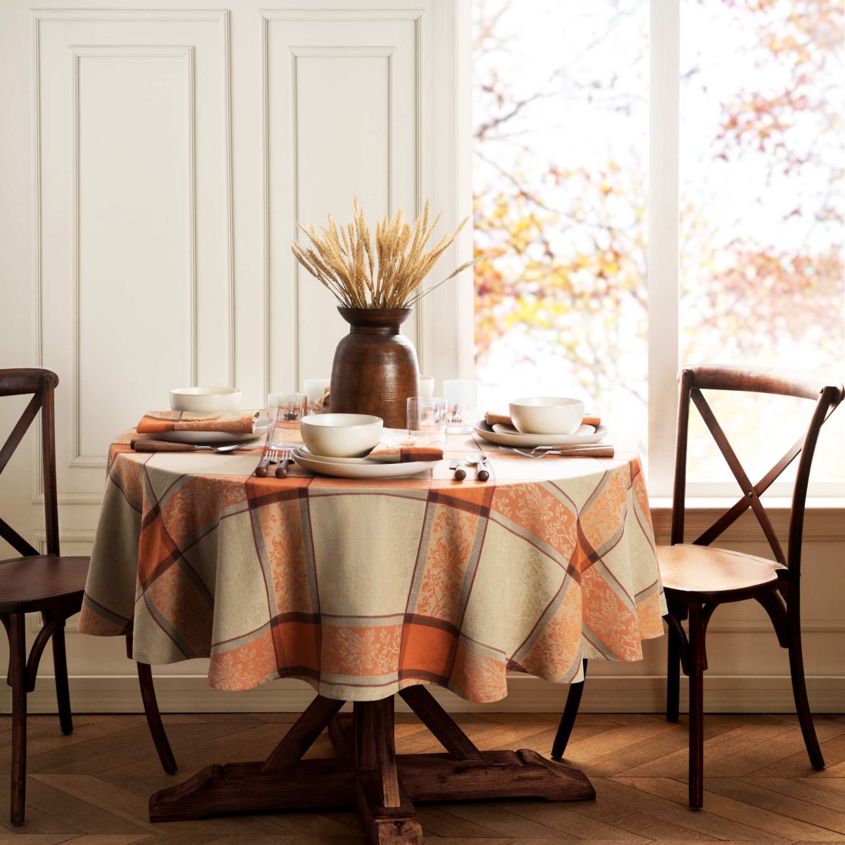 Autumnal Harvest Jacquard Tablecloth - Round/Oval