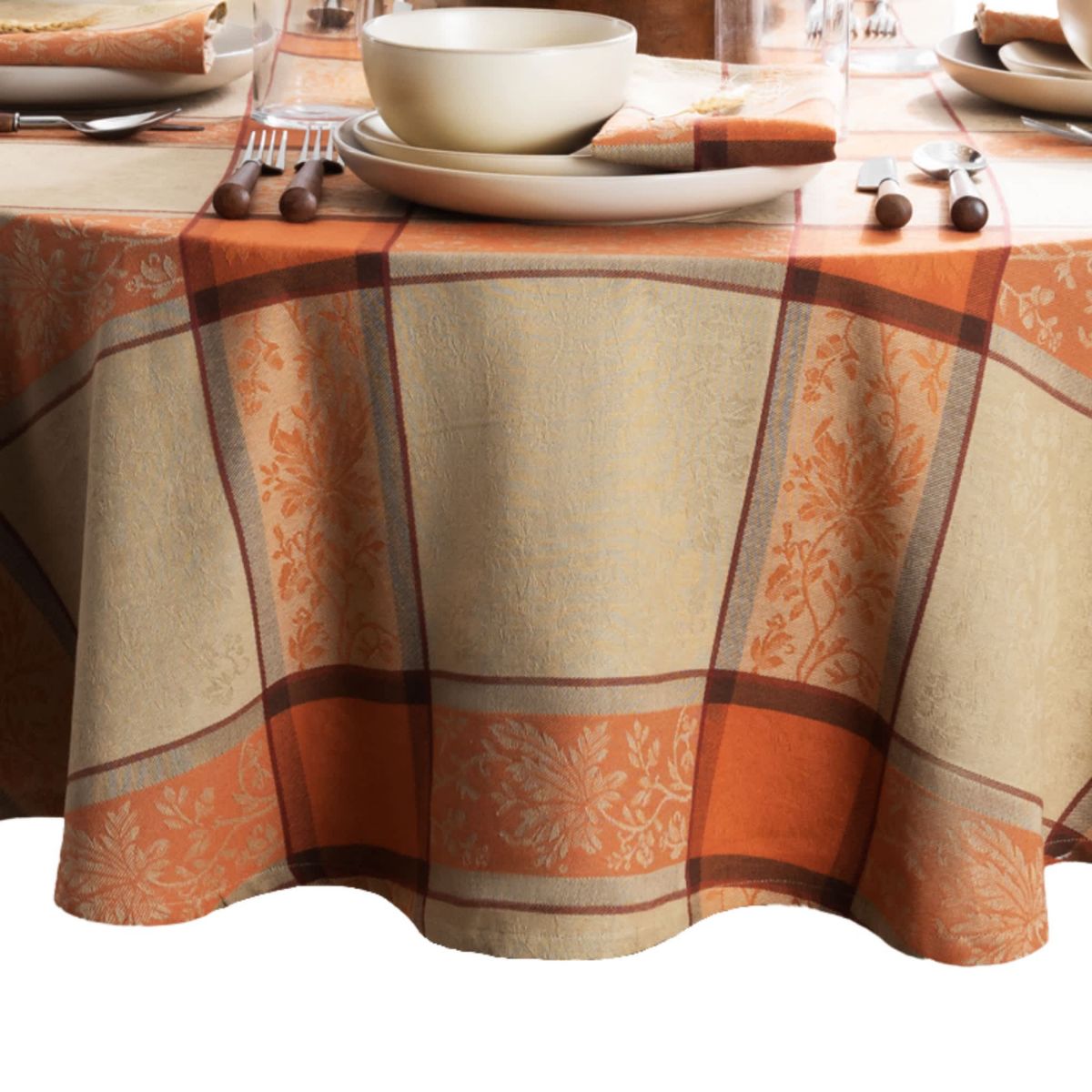 Autumnal Harvest Jacquard Tablecloth - Round/Oval