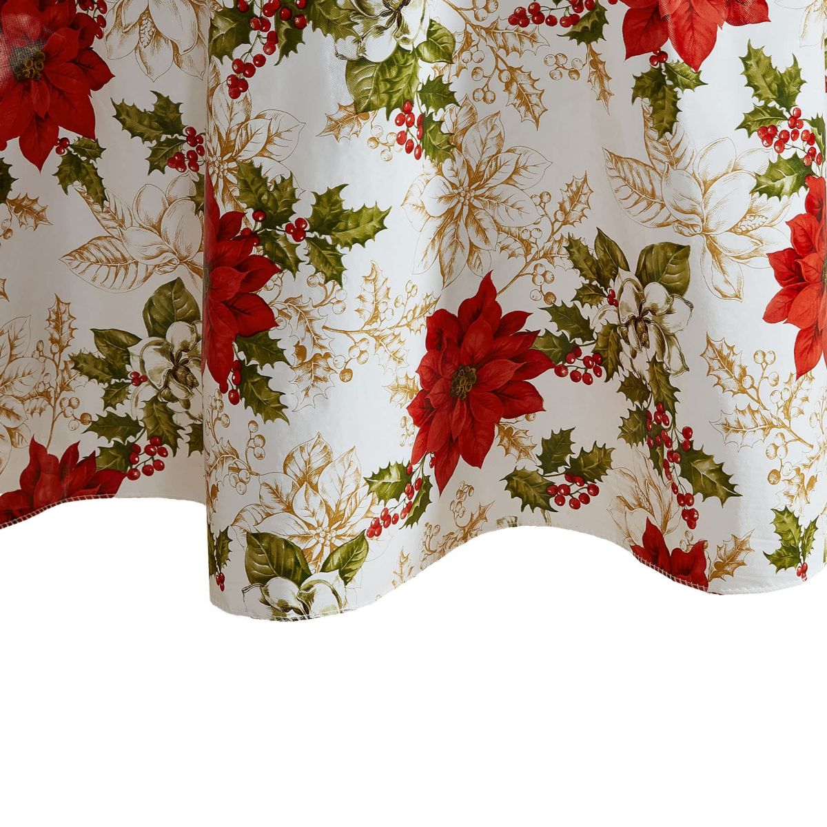 Poinsettia Grace Vinyl Tablecloth