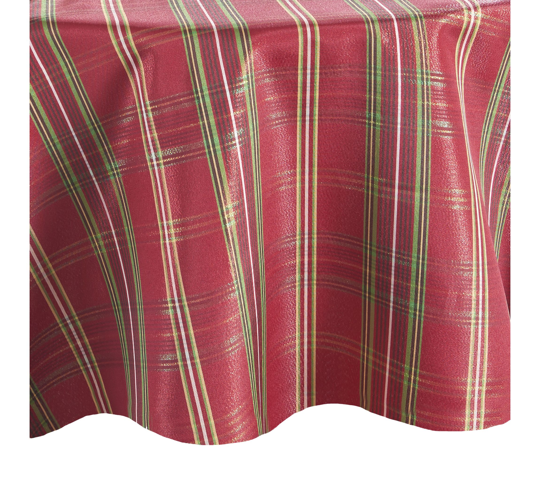 Shimmering Plaid Tablecloth - Round/Oval