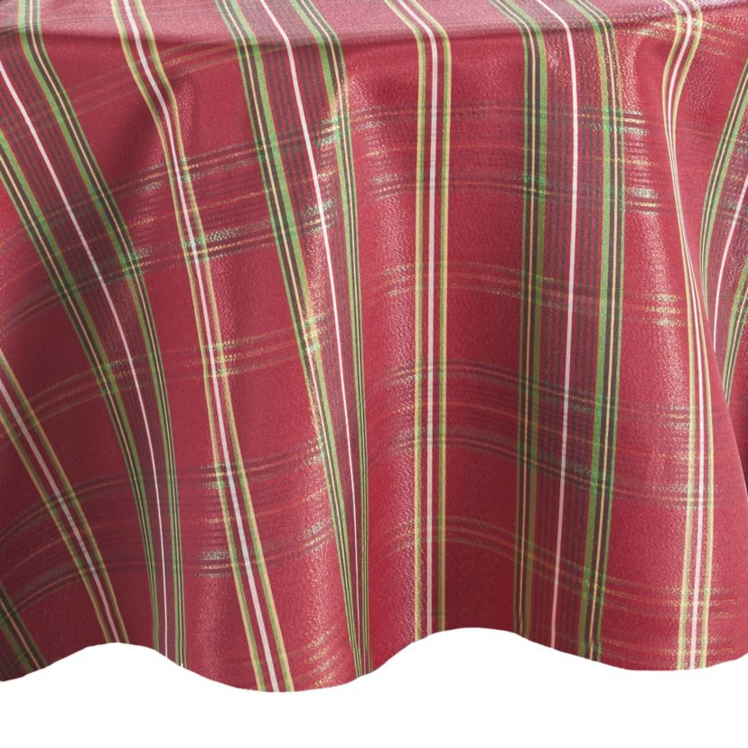 Shimmering Plaid Tablecloth - Round/Oval