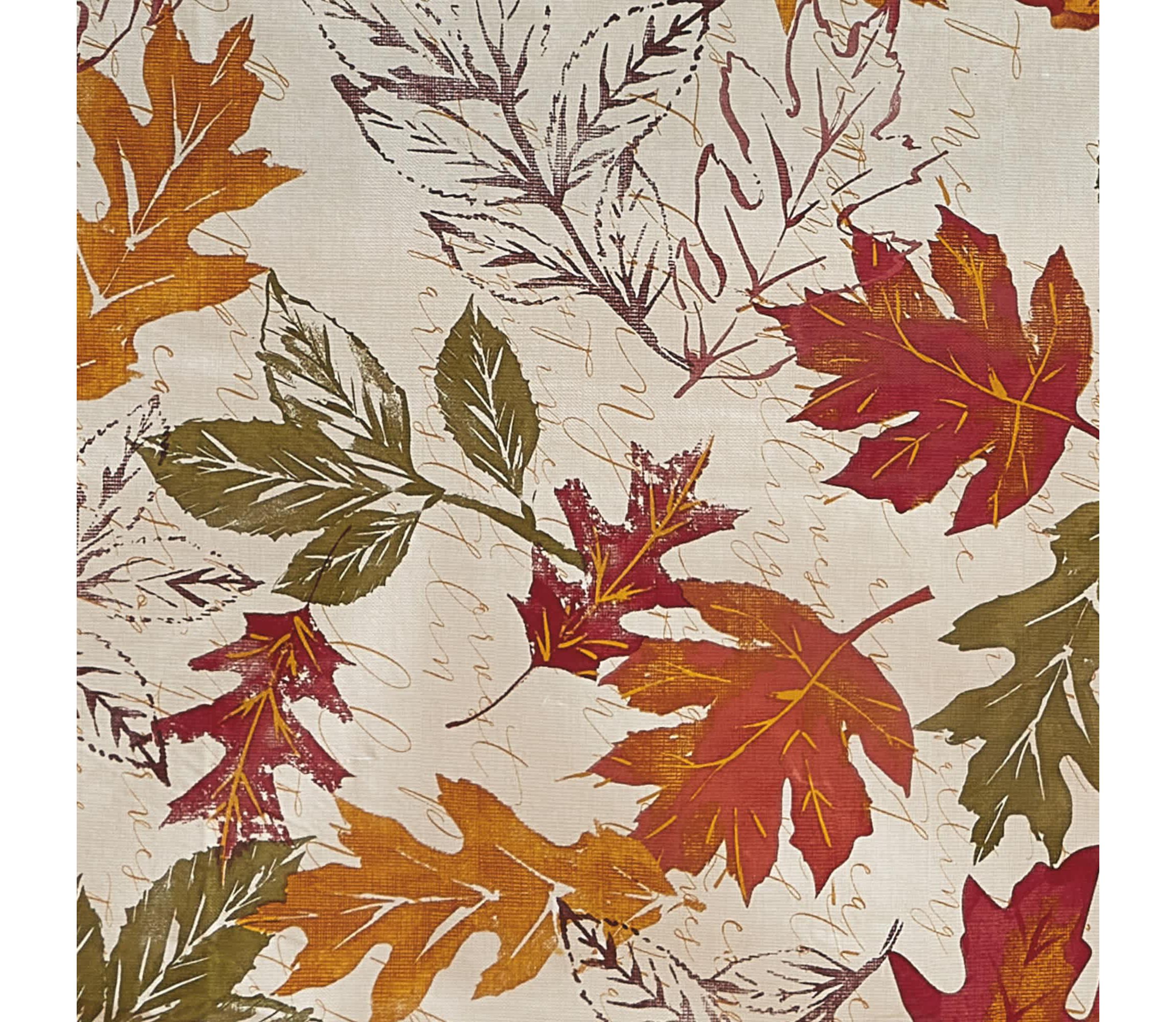 Vintage Leaves Vinyl Tablecloth - Round/Oval