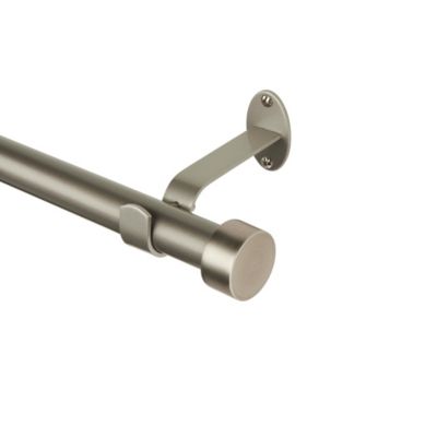 Threadmade Home Serena Single Curtain Rod with Contemporary Cap Finial, Adjustable Rod 28-48 Inch