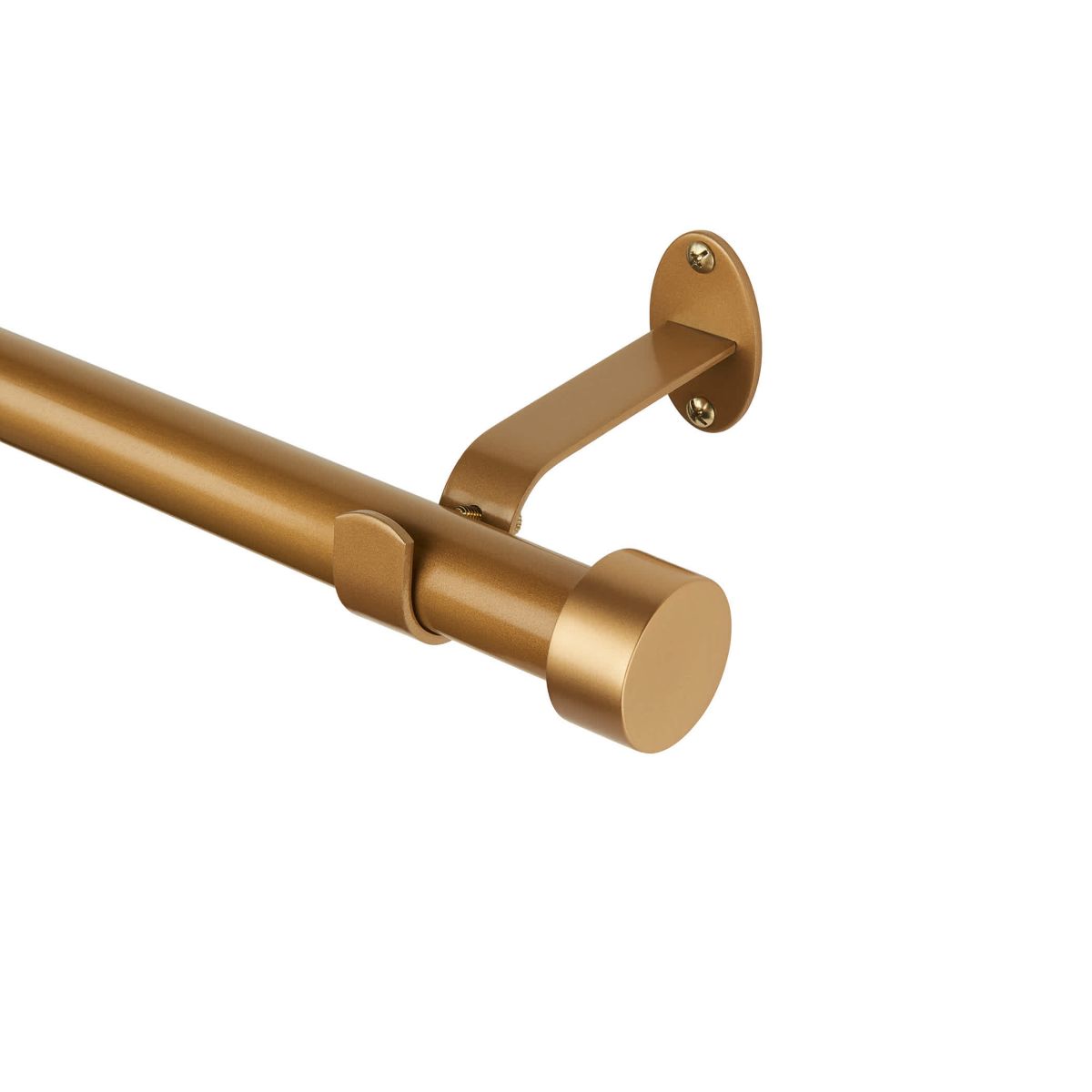 Serena Single Curtain Rod with Contemporary Cap Finial