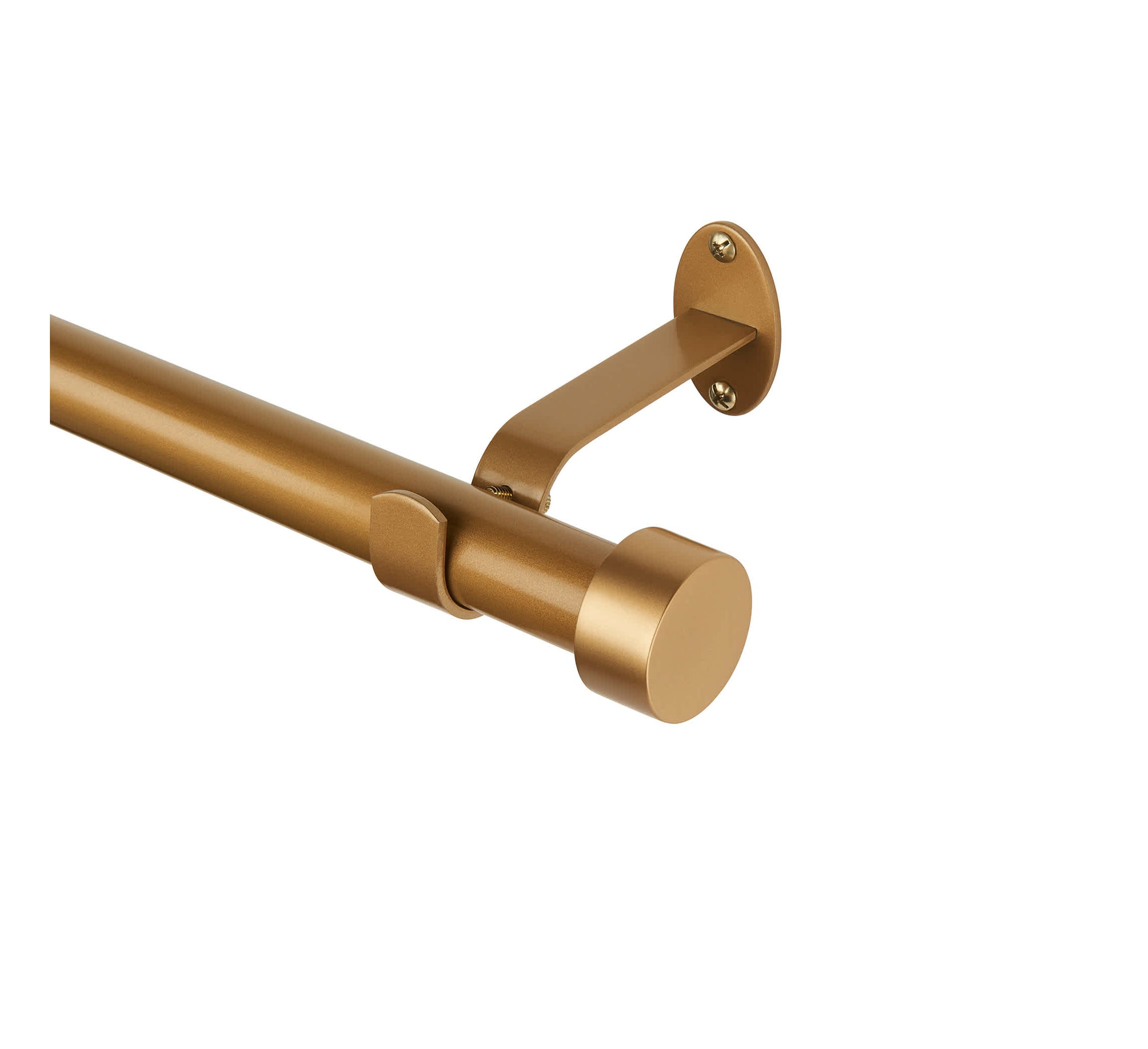 Serena Single Curtain Rod with Contemporary Cap Finial