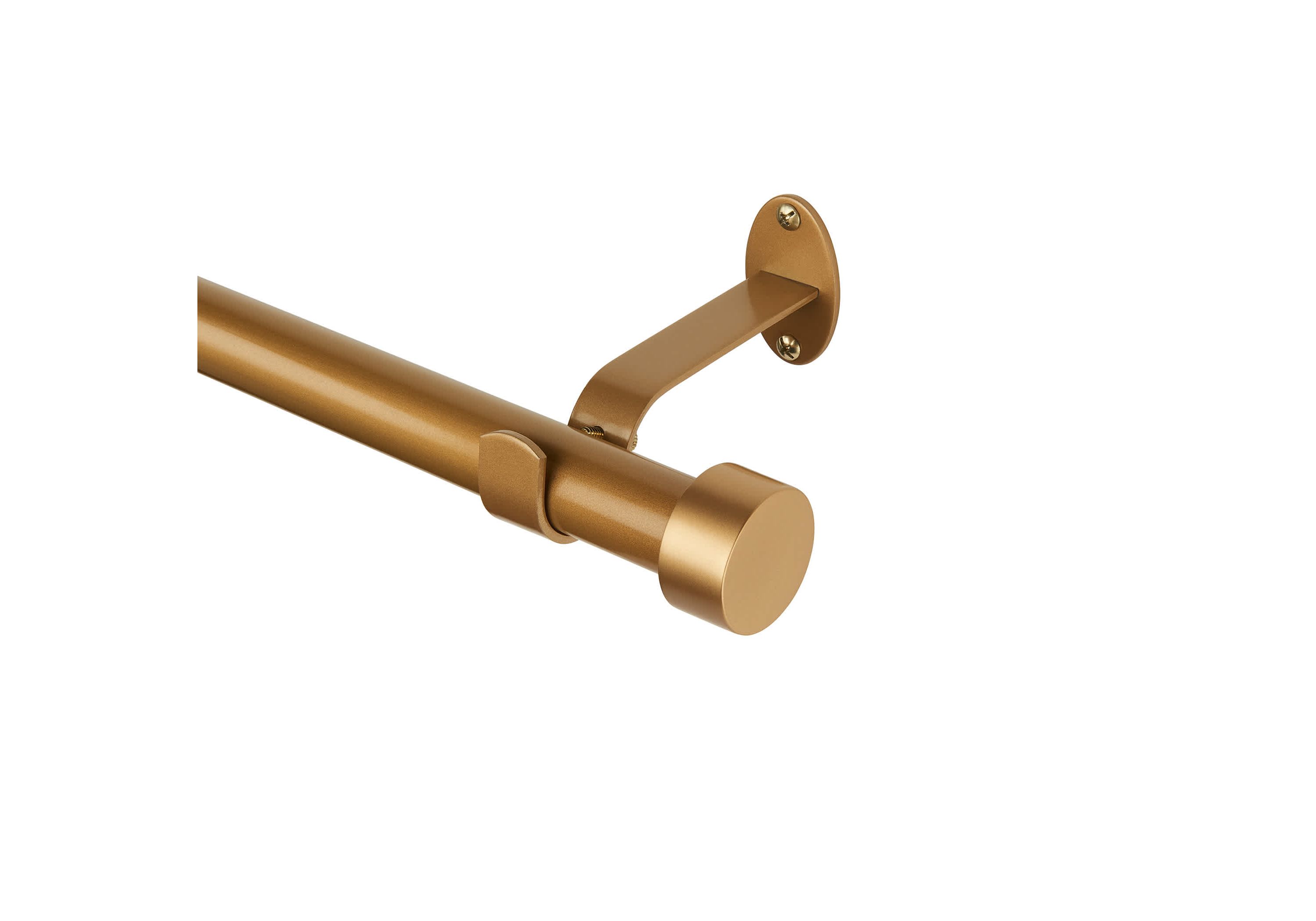 Serena Single Curtain Rod with Contemporary Cap Finial