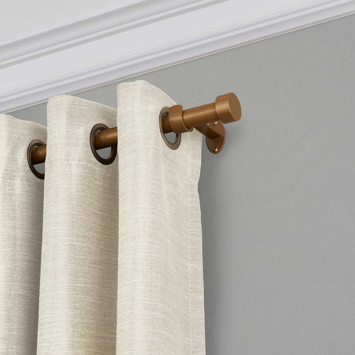 Serena Single Curtain Rod with Contemporary Cap Finial