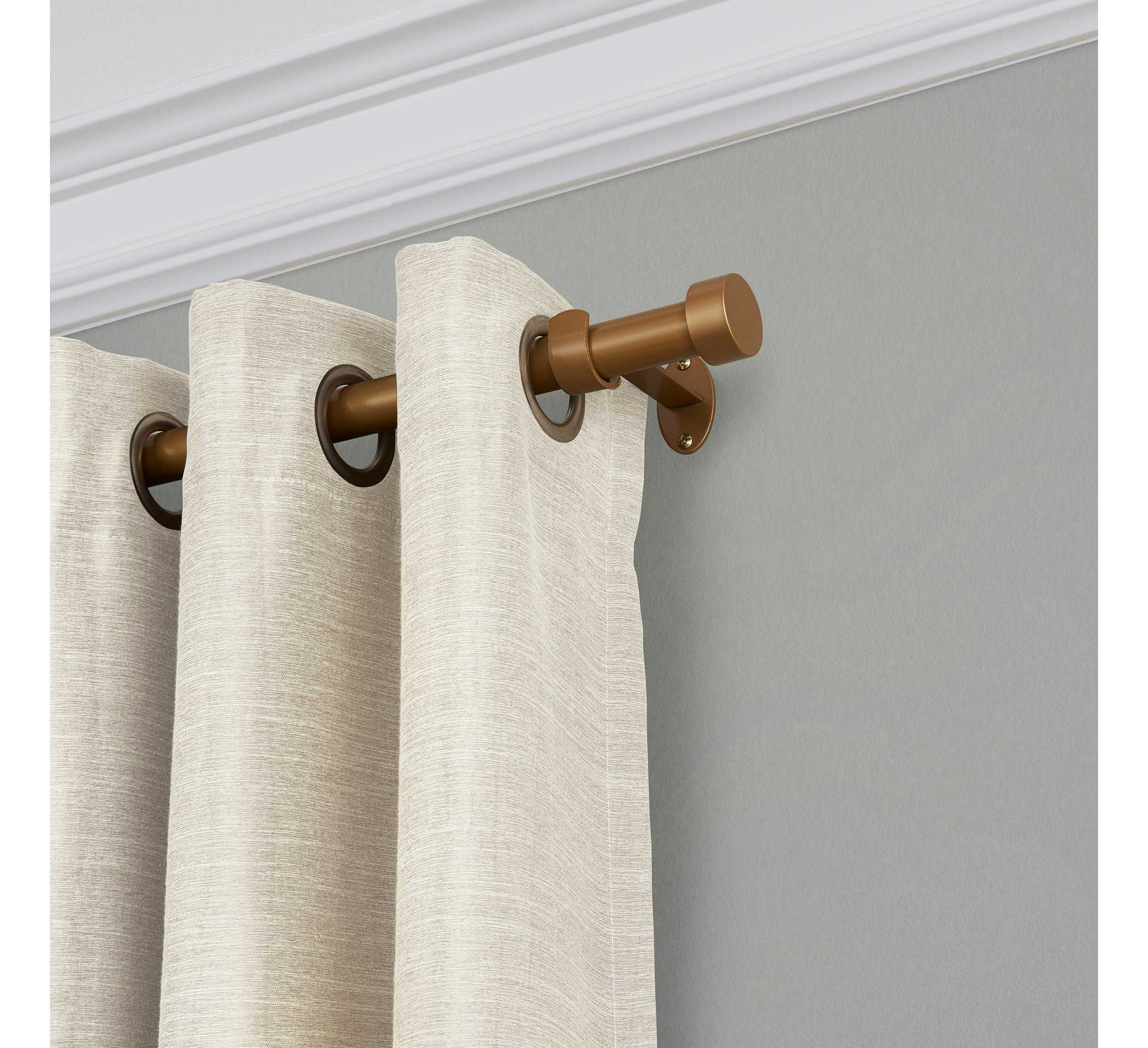 Serena Single Curtain Rod with Contemporary Cap Finial