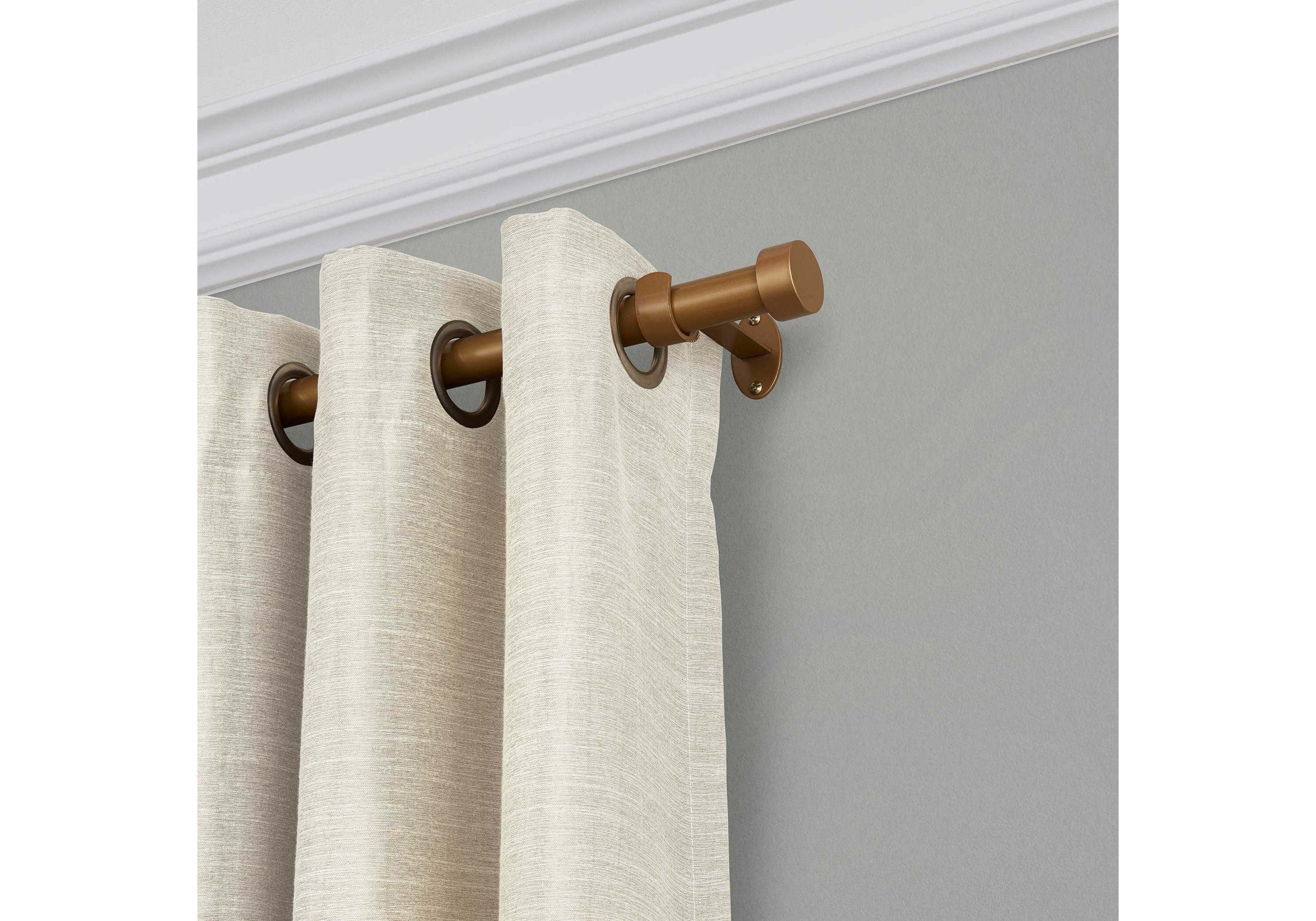 Serena Single Curtain Rod with Contemporary Cap Finial