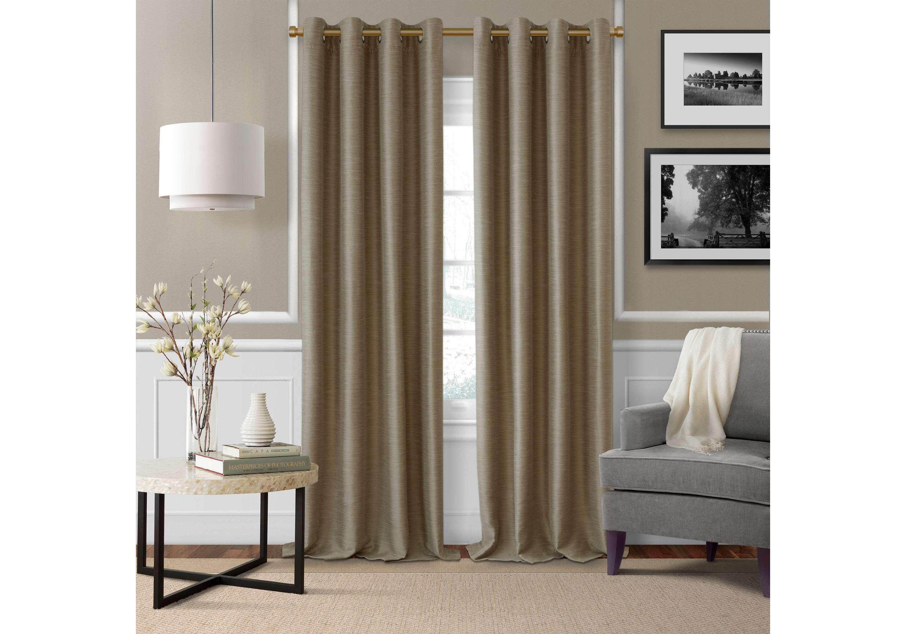 Serena Single Curtain Rod with Contemporary Cap Finial