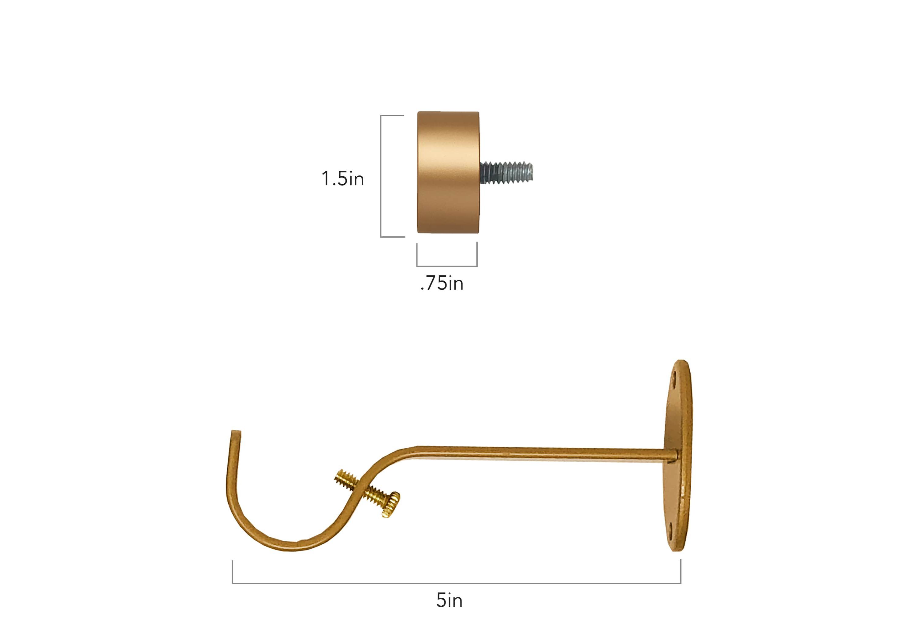 Serena Single Curtain Rod with Contemporary Cap Finial
