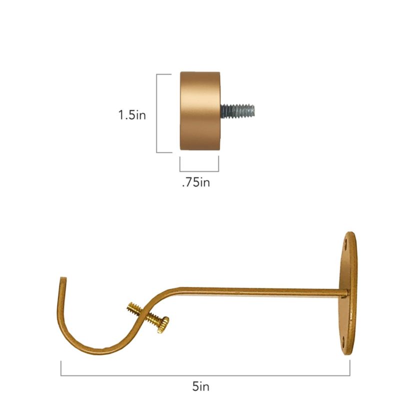 Serena Single Curtain Rod with Contemporary Cap Finial