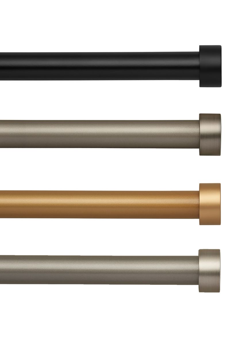 Serena Single Curtain Rod with Contemporary Cap Finial