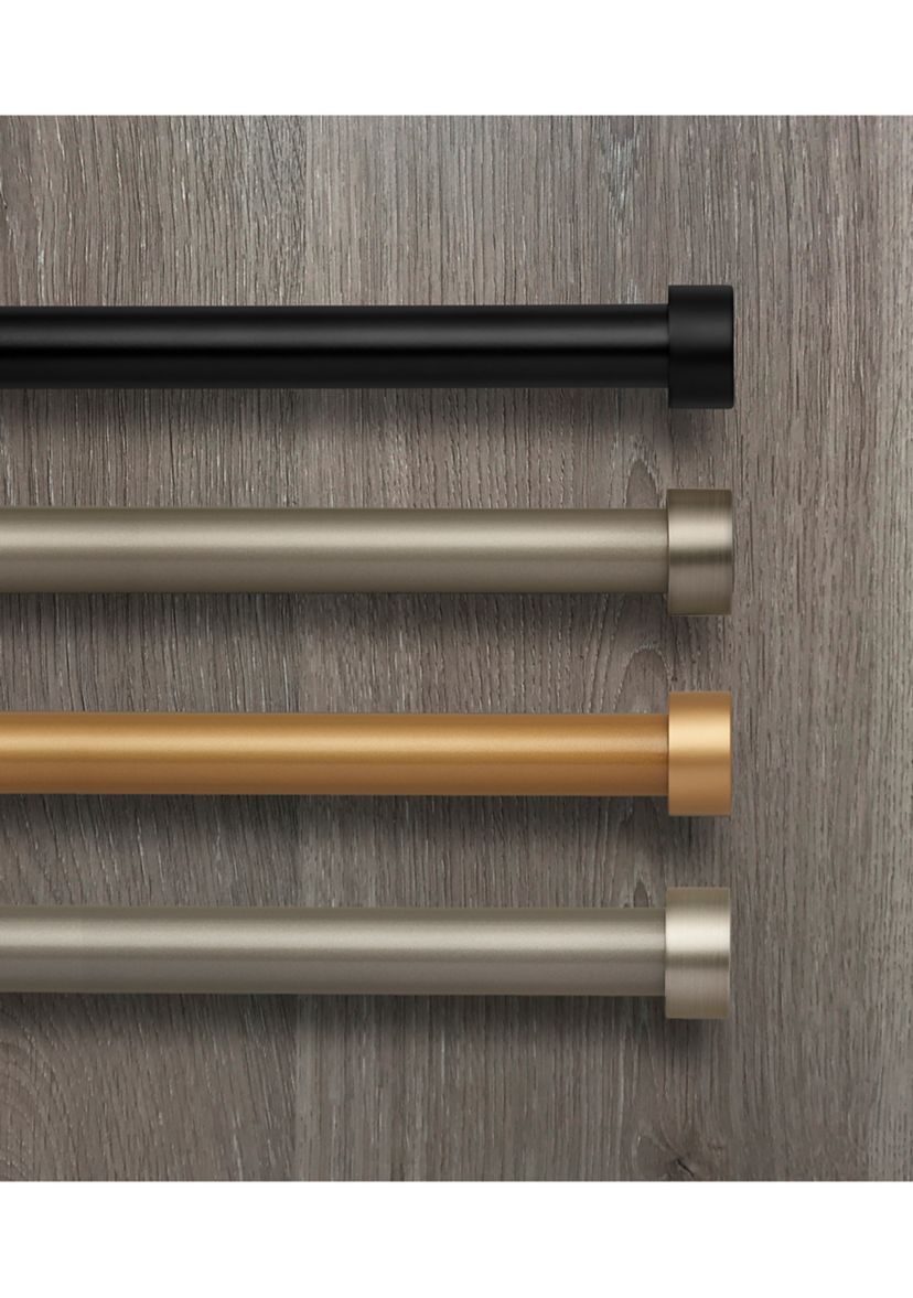 Serena Single Curtain Rod with Contemporary Cap Finial