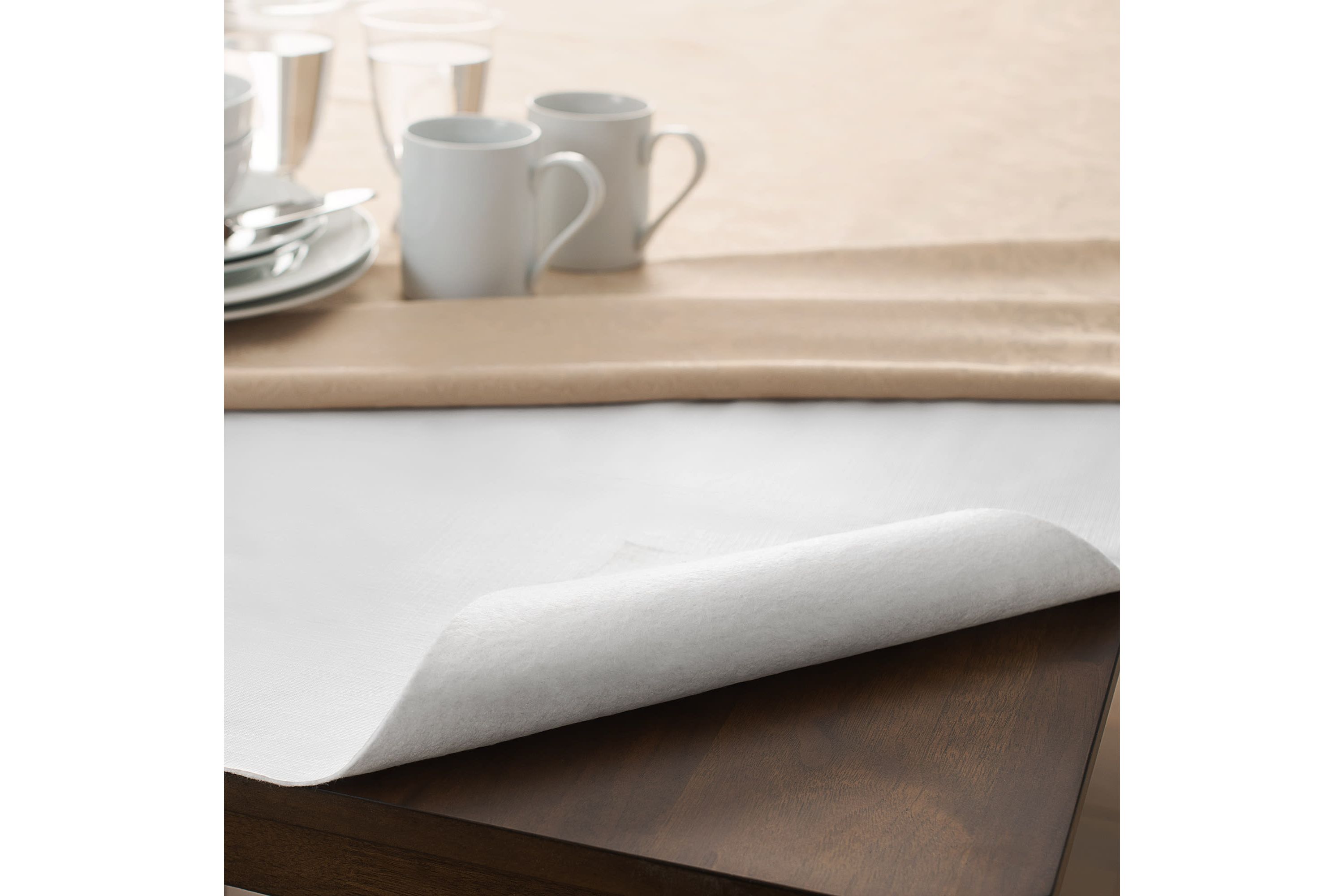 Embossed Vinyl Cushioned Flannel Backing Tablepad - 52x144