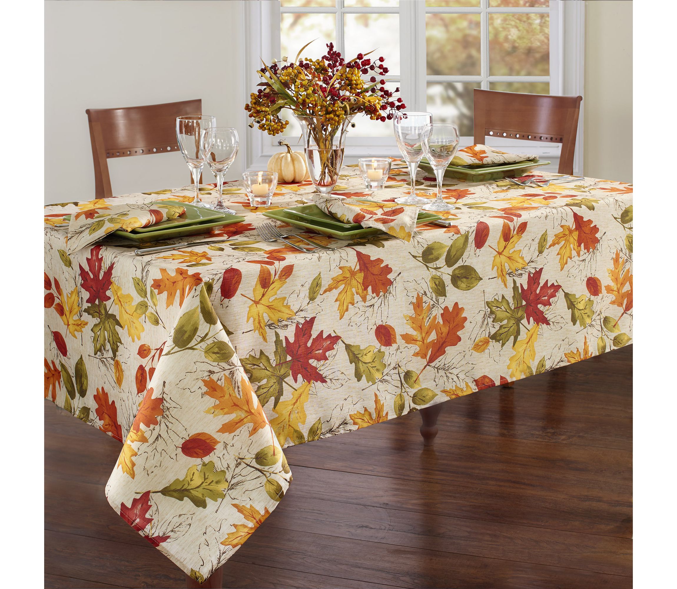 Autumn Leaves Fall Printed Tablecloth - Rectangle/Square