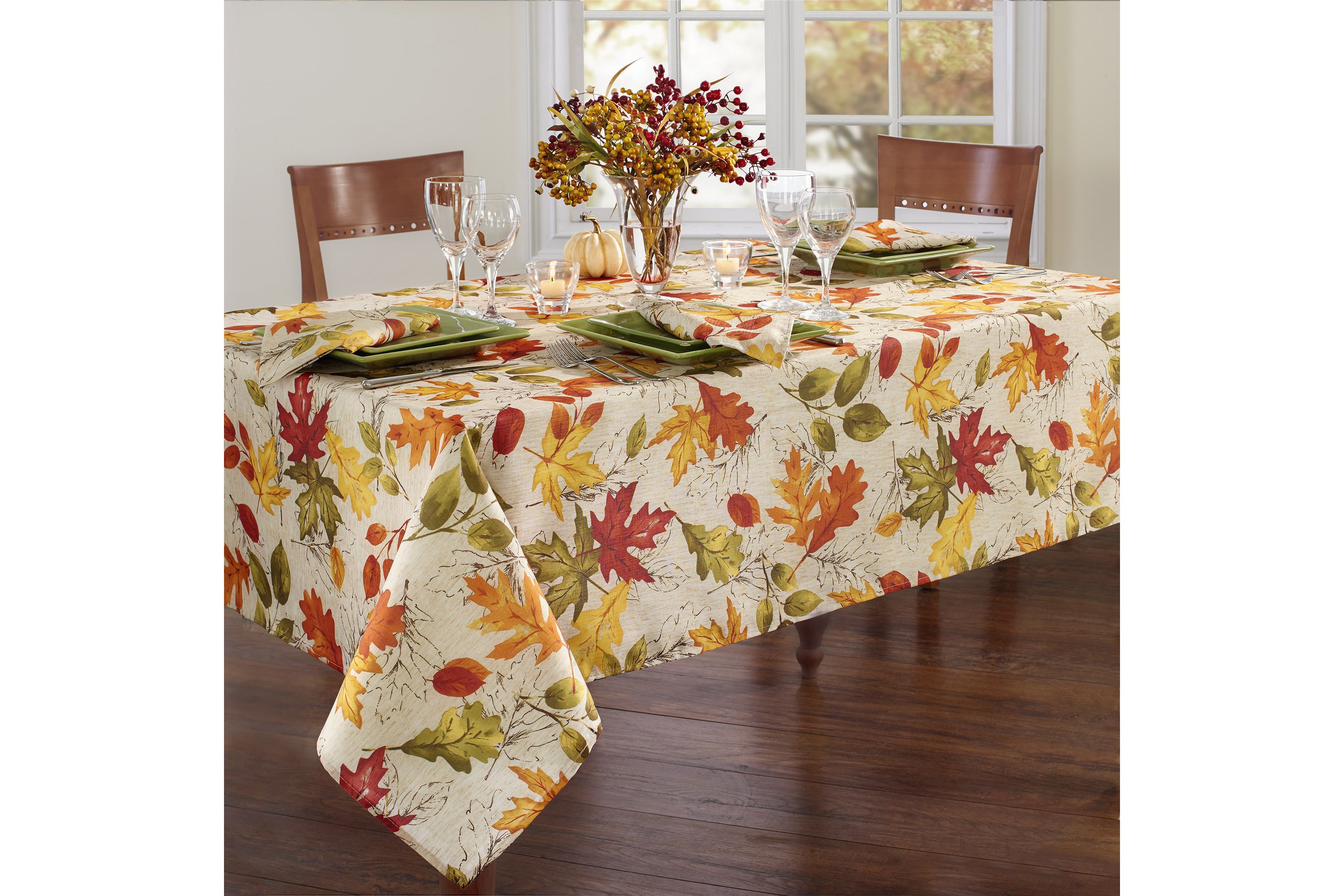 Autumn Leaves Fall Printed Tablecloth - Rectangle/Square