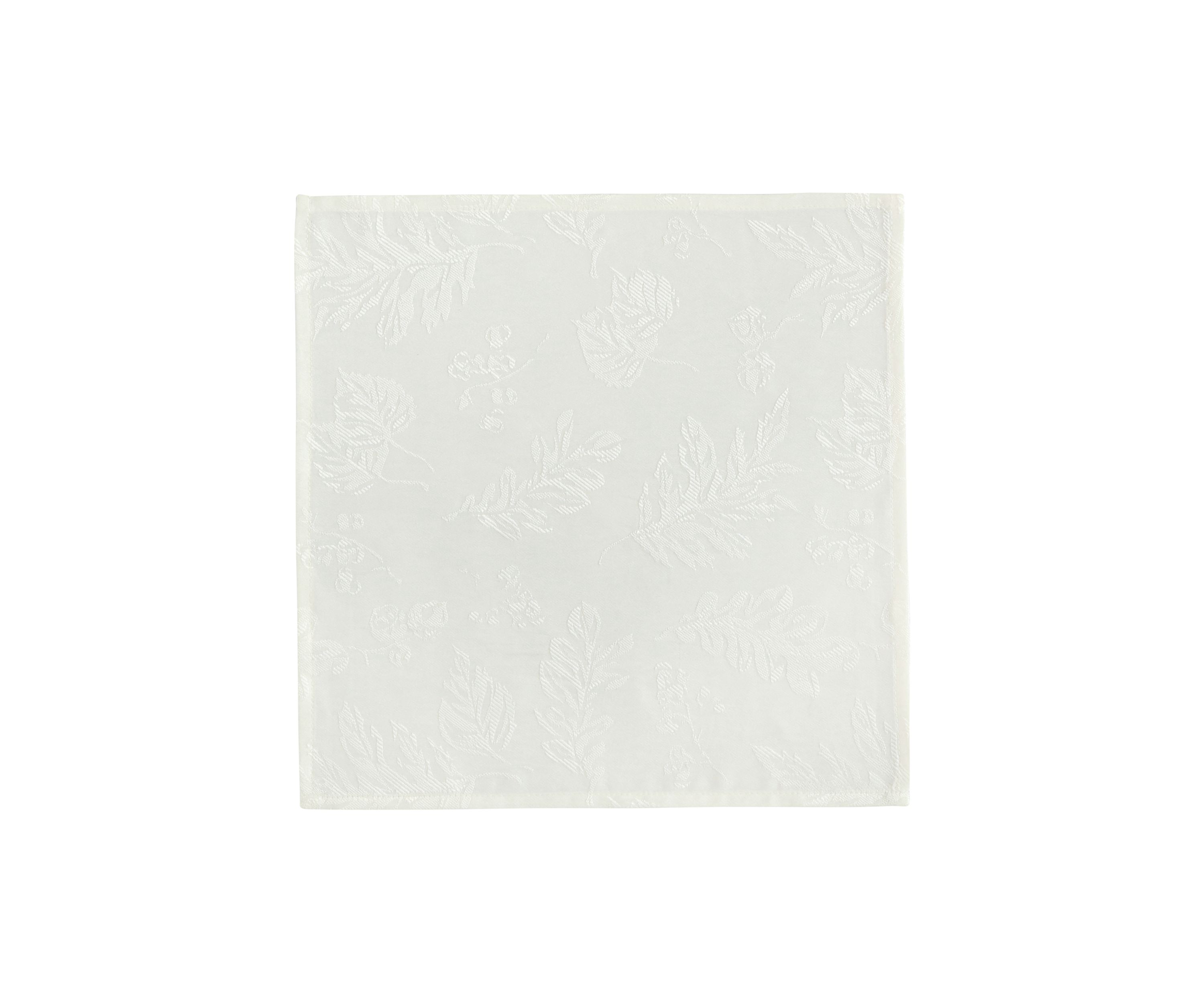 Elegant Woven Leaves Jacquard Damask Napkin, Set of 8