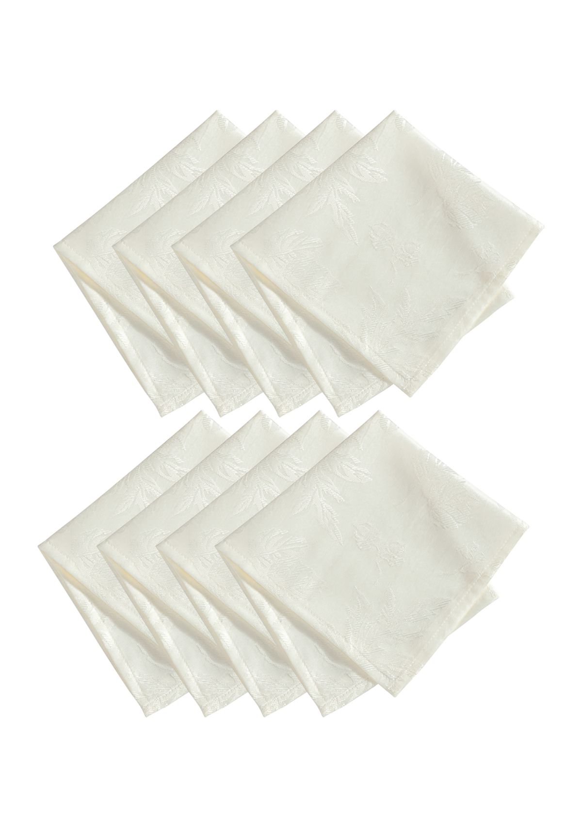 Elegant Woven Leaves Jacquard Damask Napkin, Set of 8