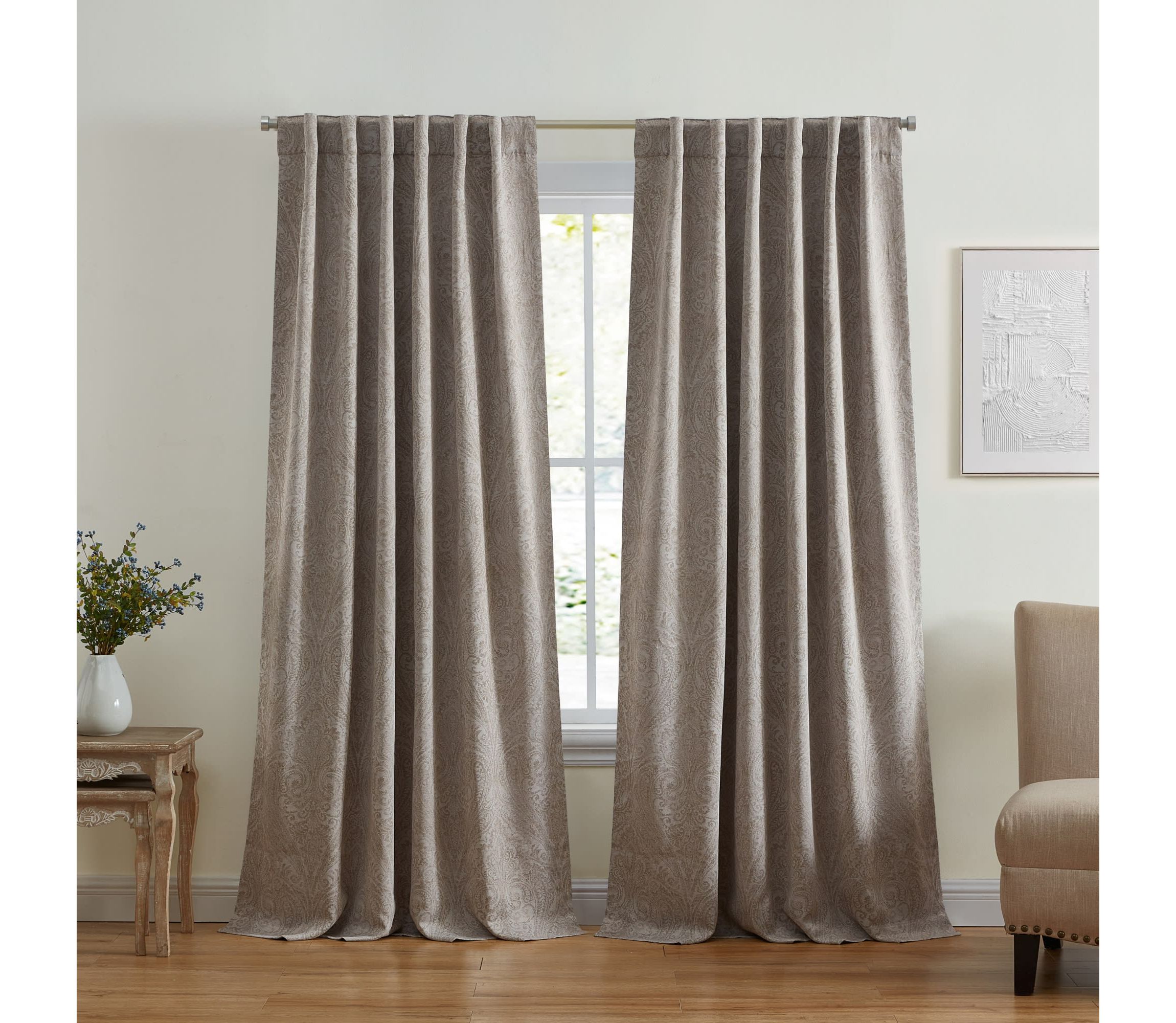 Vittoria Paisley Printed Blackout Curtain Panel