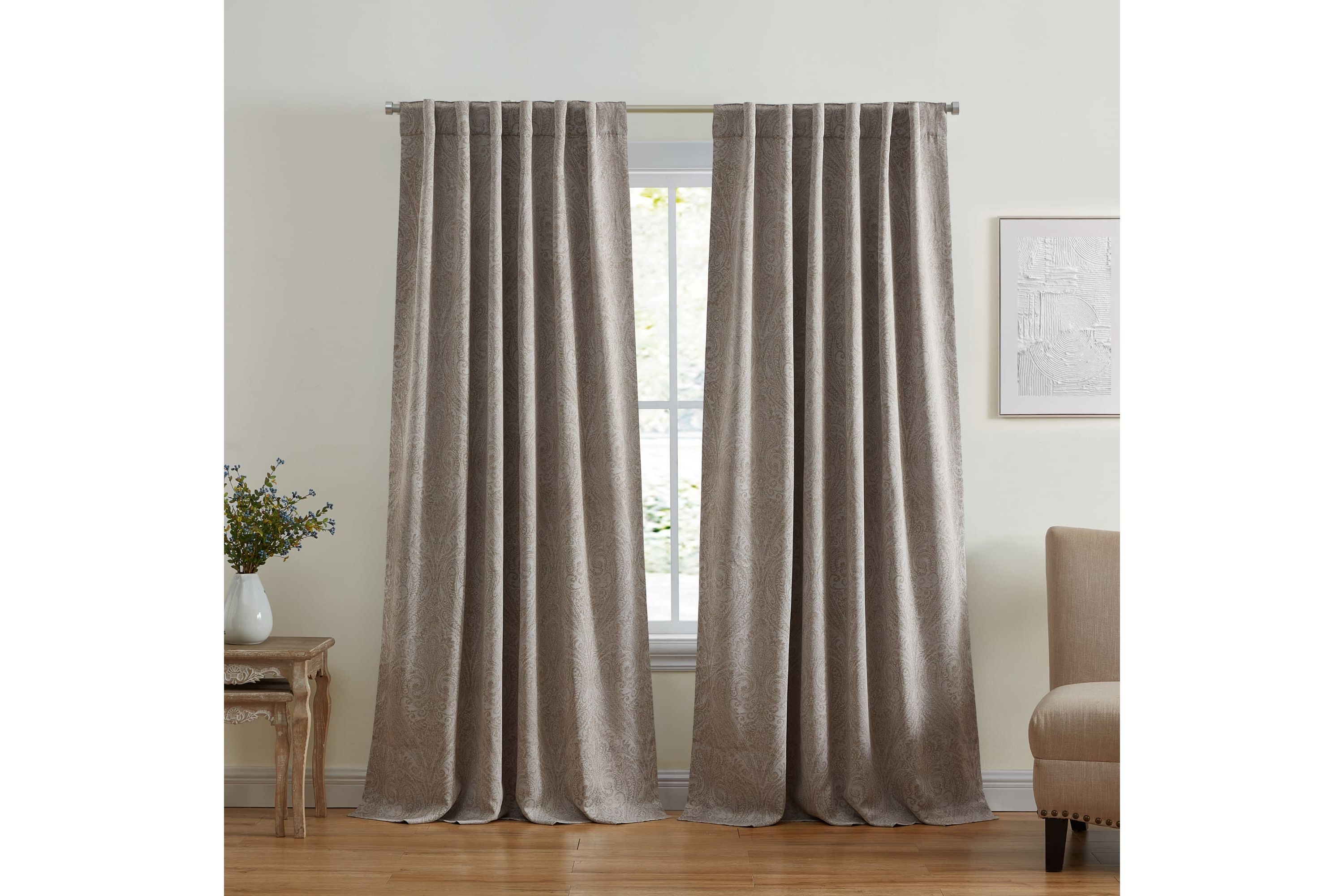Vittoria Paisley Printed Blackout Curtain Panel