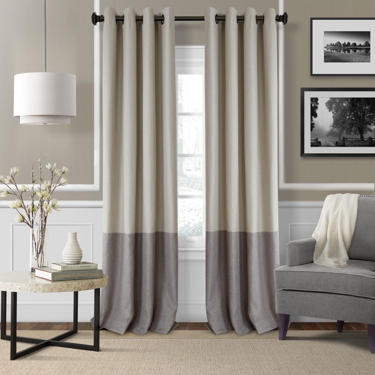 Braiden Color Block Blackout Window Curtain